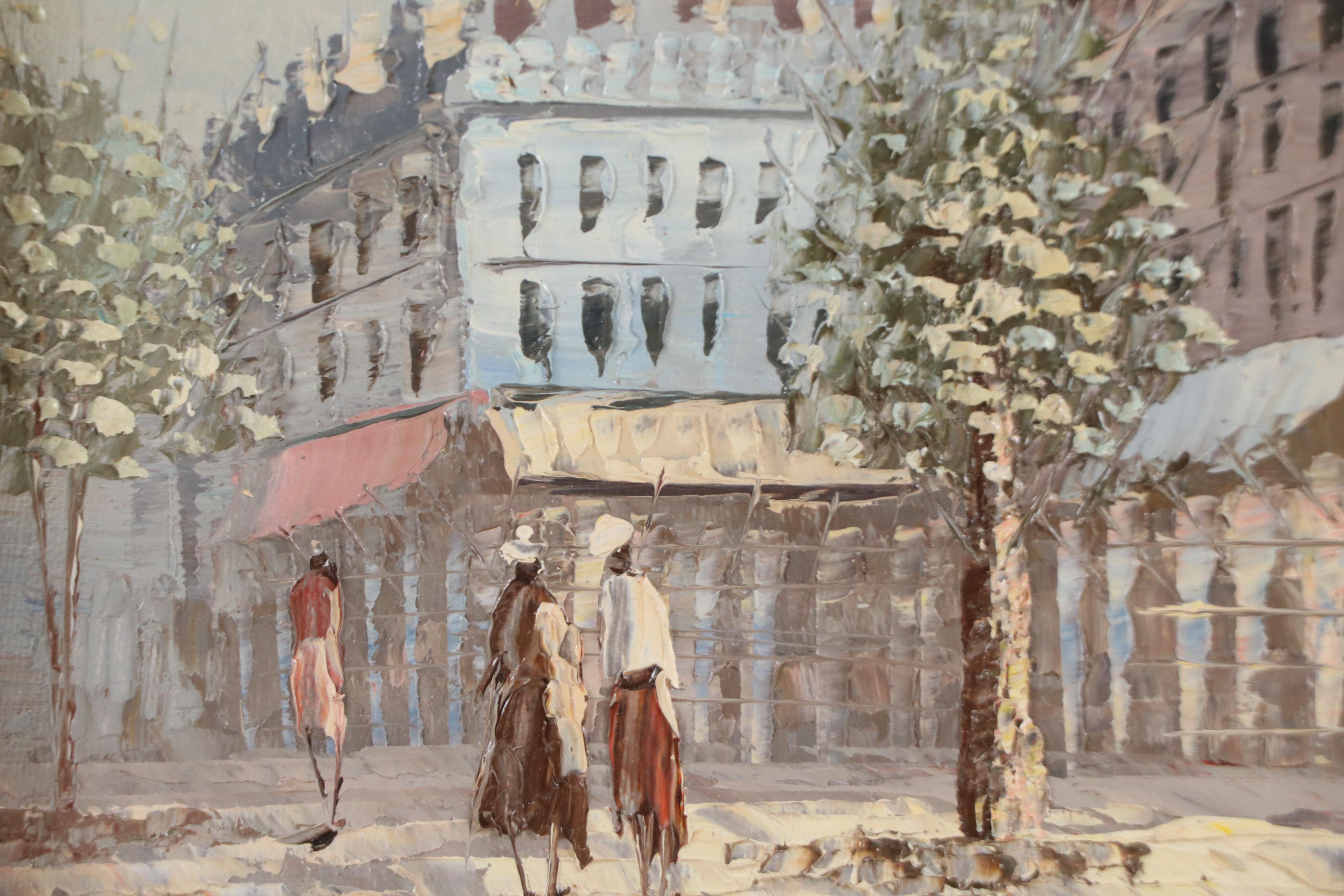 Burnett Parisian Street Scene Oil Painting