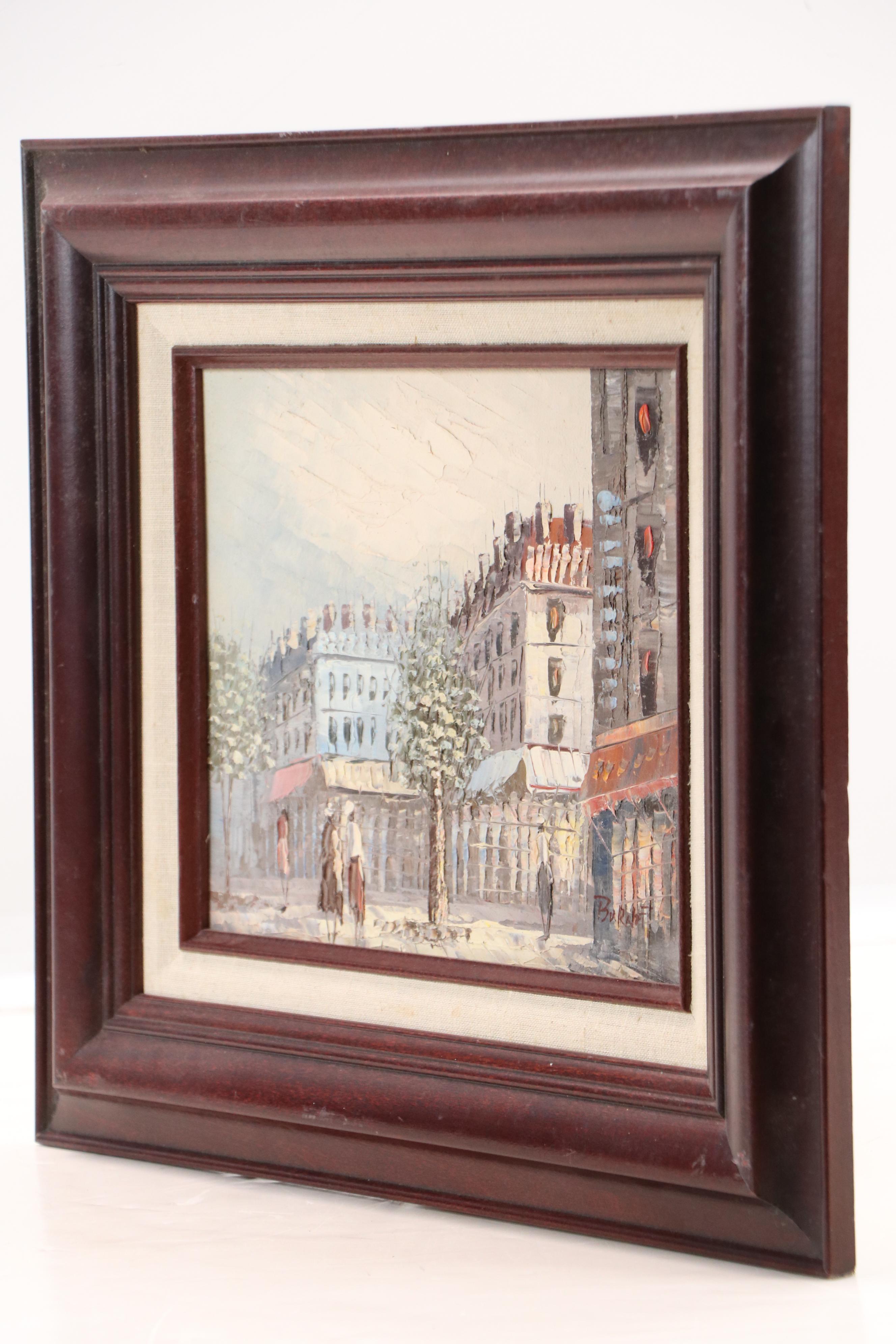 Burnett Parisian Street Scene Oil Painting