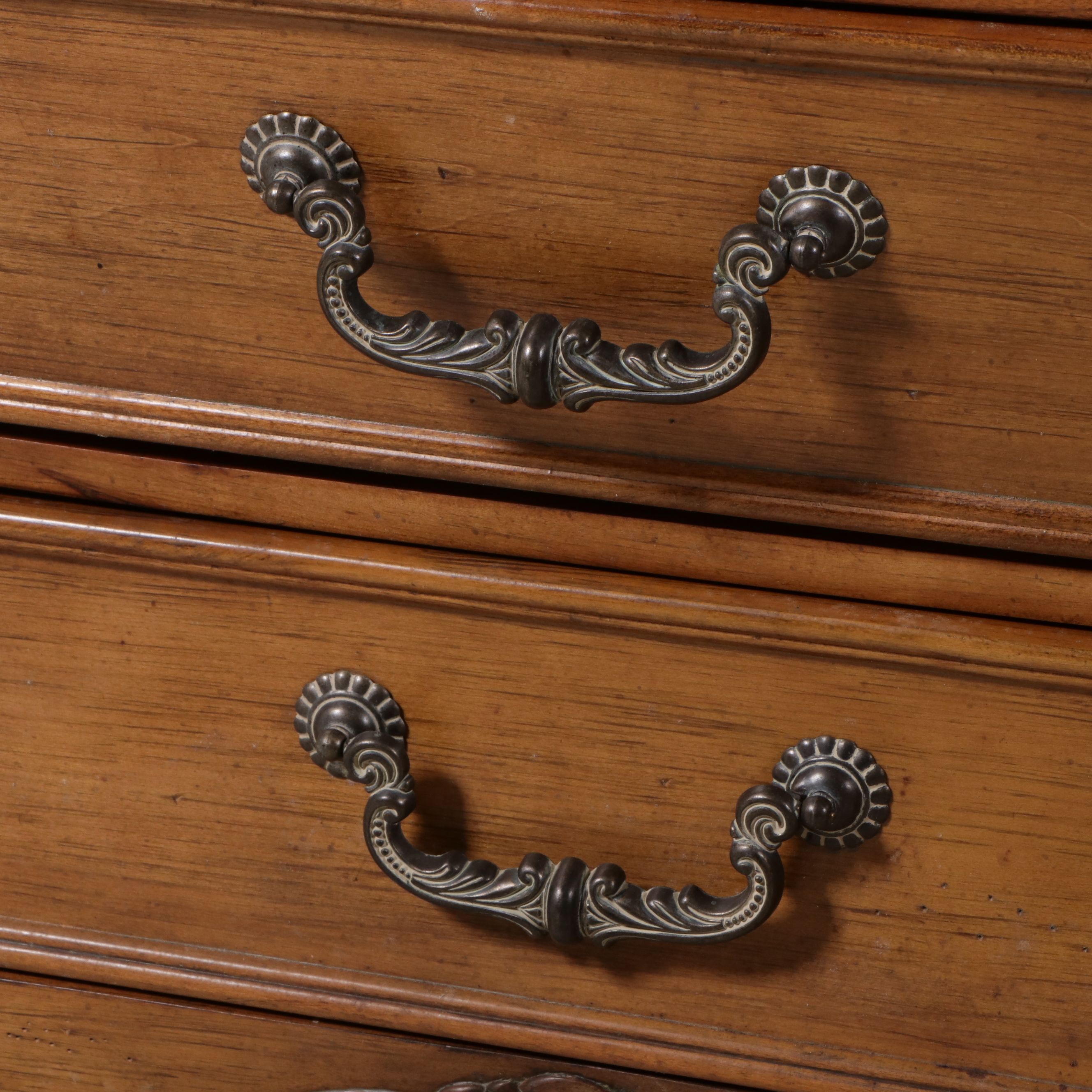 Pair of AICO by Michael Amini Baroque Style Marble Top Nightstands