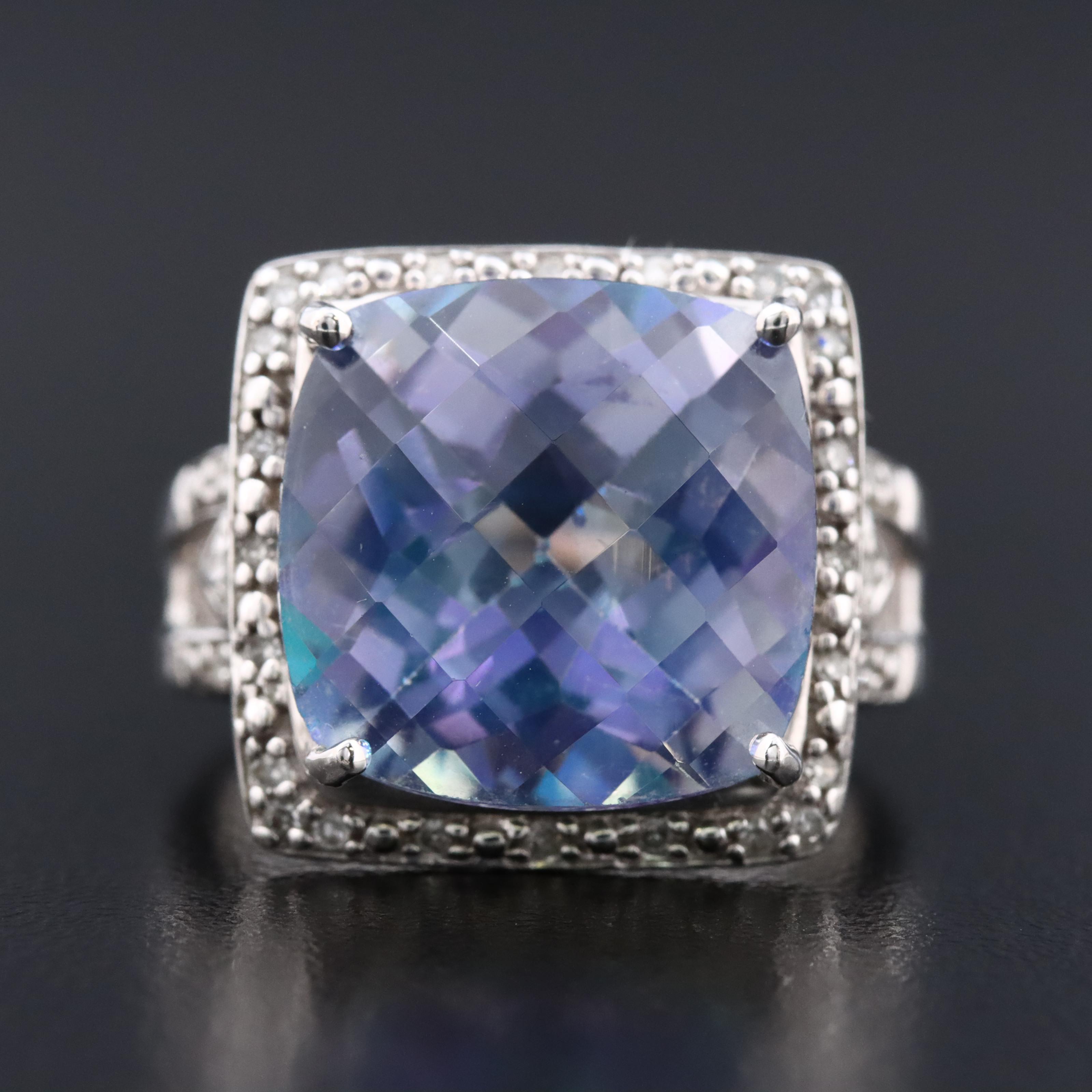 14K Topaz and Diamond Ring