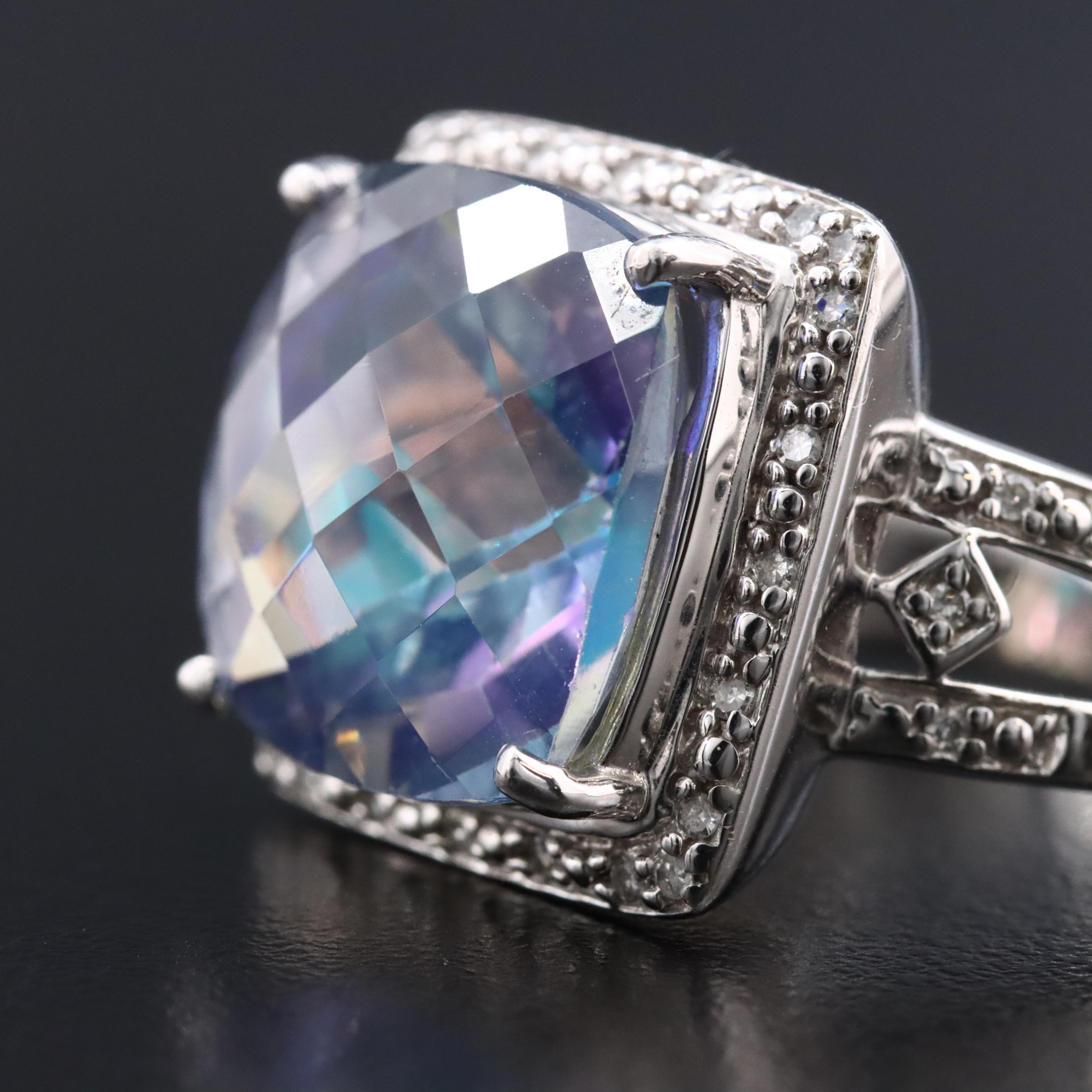 14K Topaz and Diamond Ring