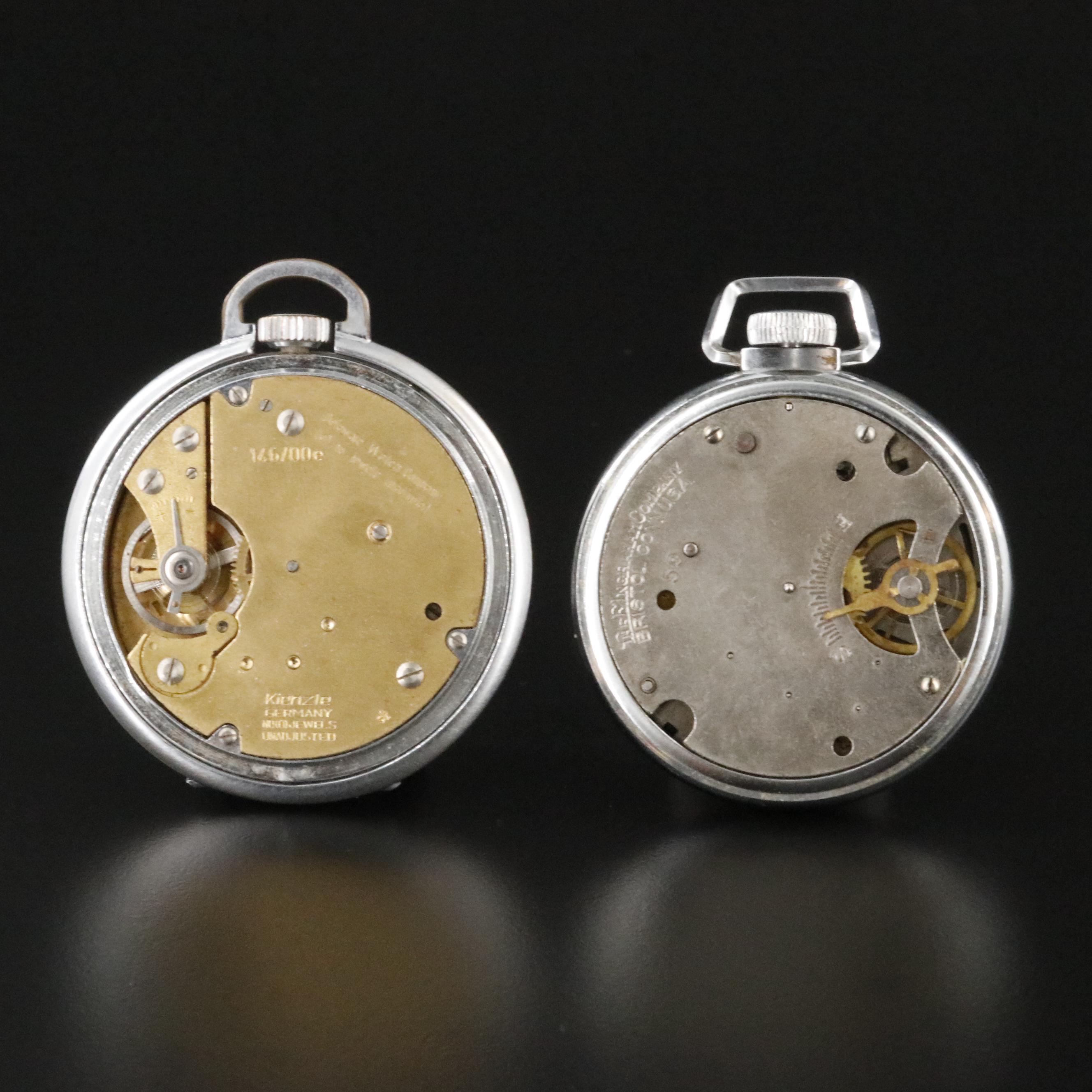 Vintage Rex Pocket Watch and Delgard Pocket Watch with Stand