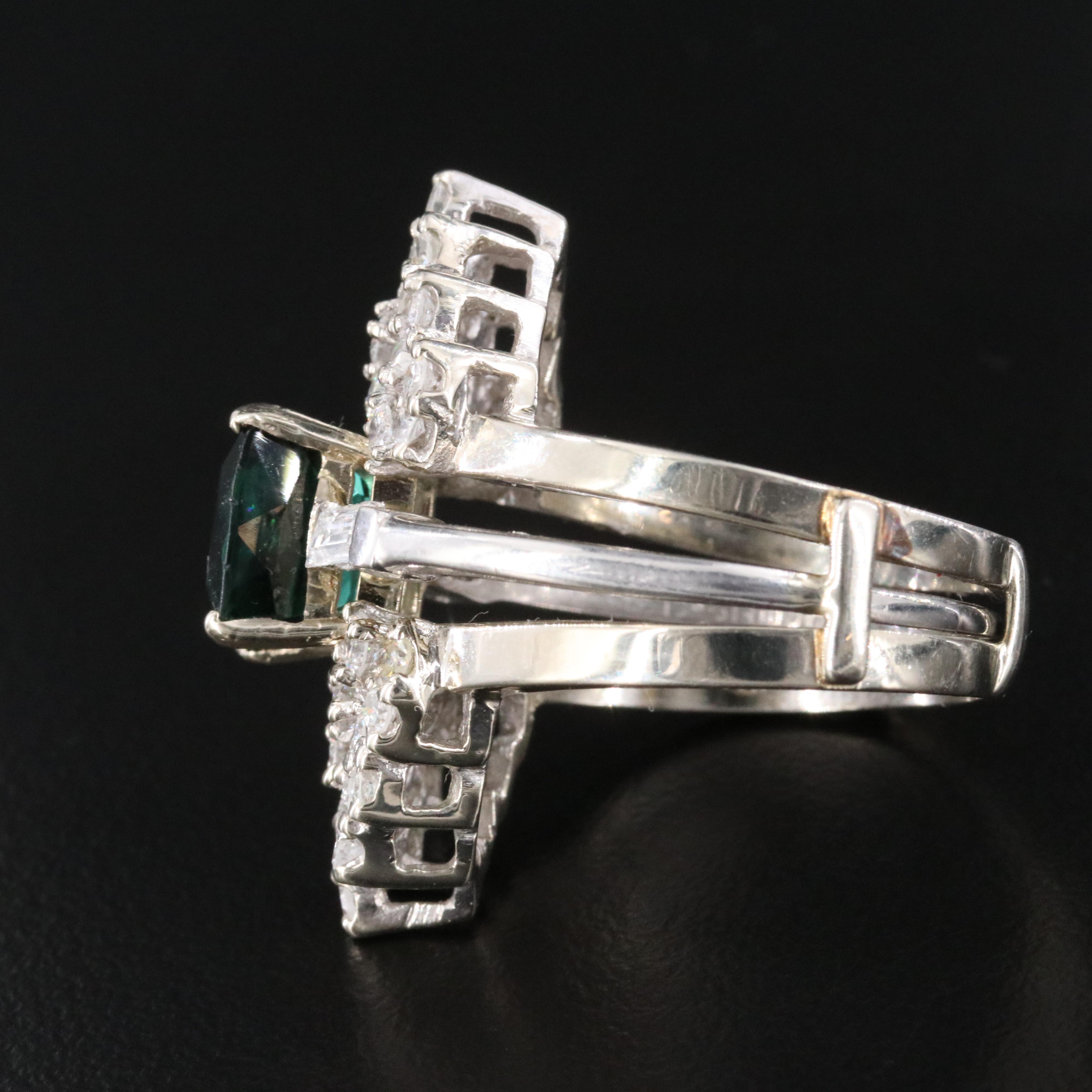 Platinum and 14K Tourmaline and 1.26 CTW Diamond Ring