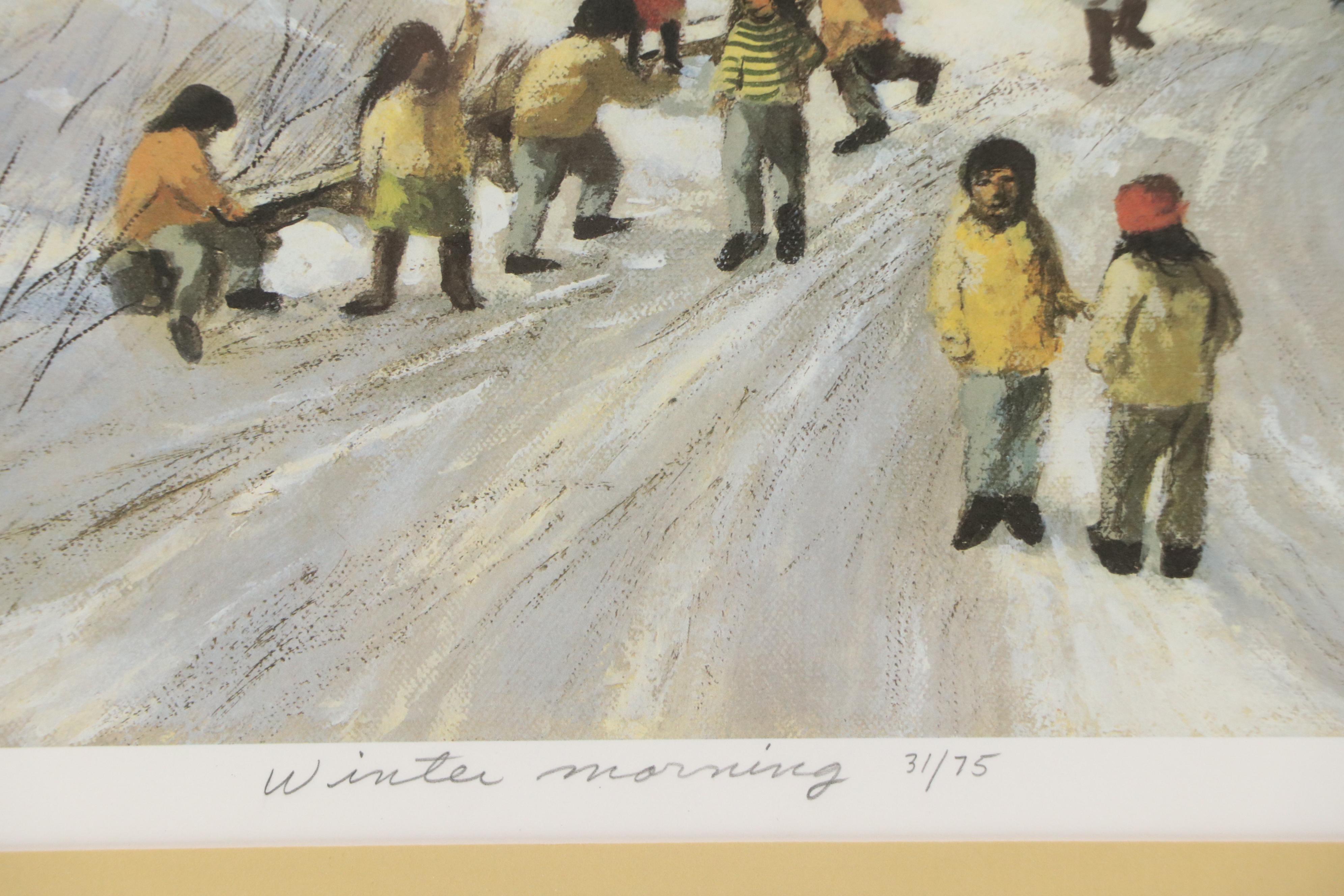 Robert Fabe Offset Lithograph "Winter Morning"