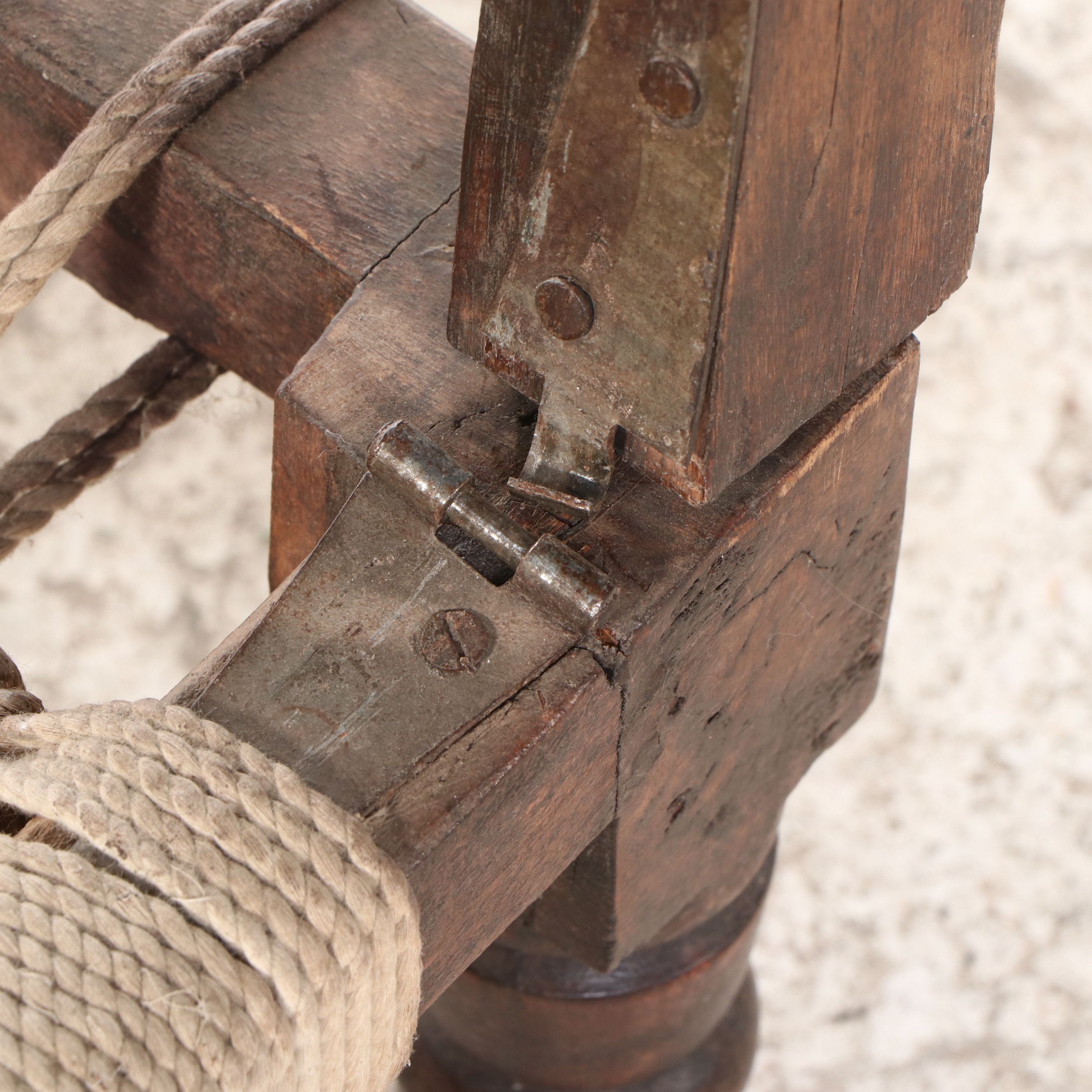 Carved Pida Chair with Woven Seat
