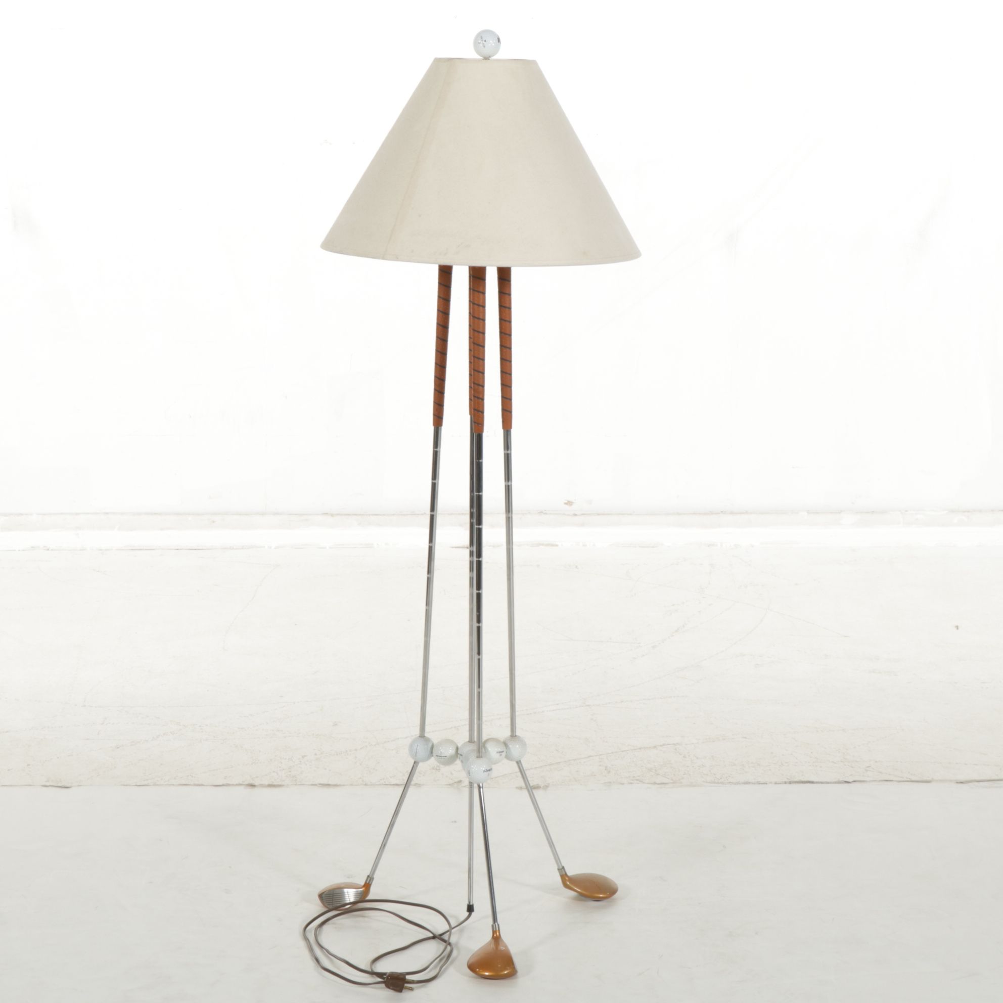 Bespoke Golf Club Tripod Floor Lamp, 21st Century