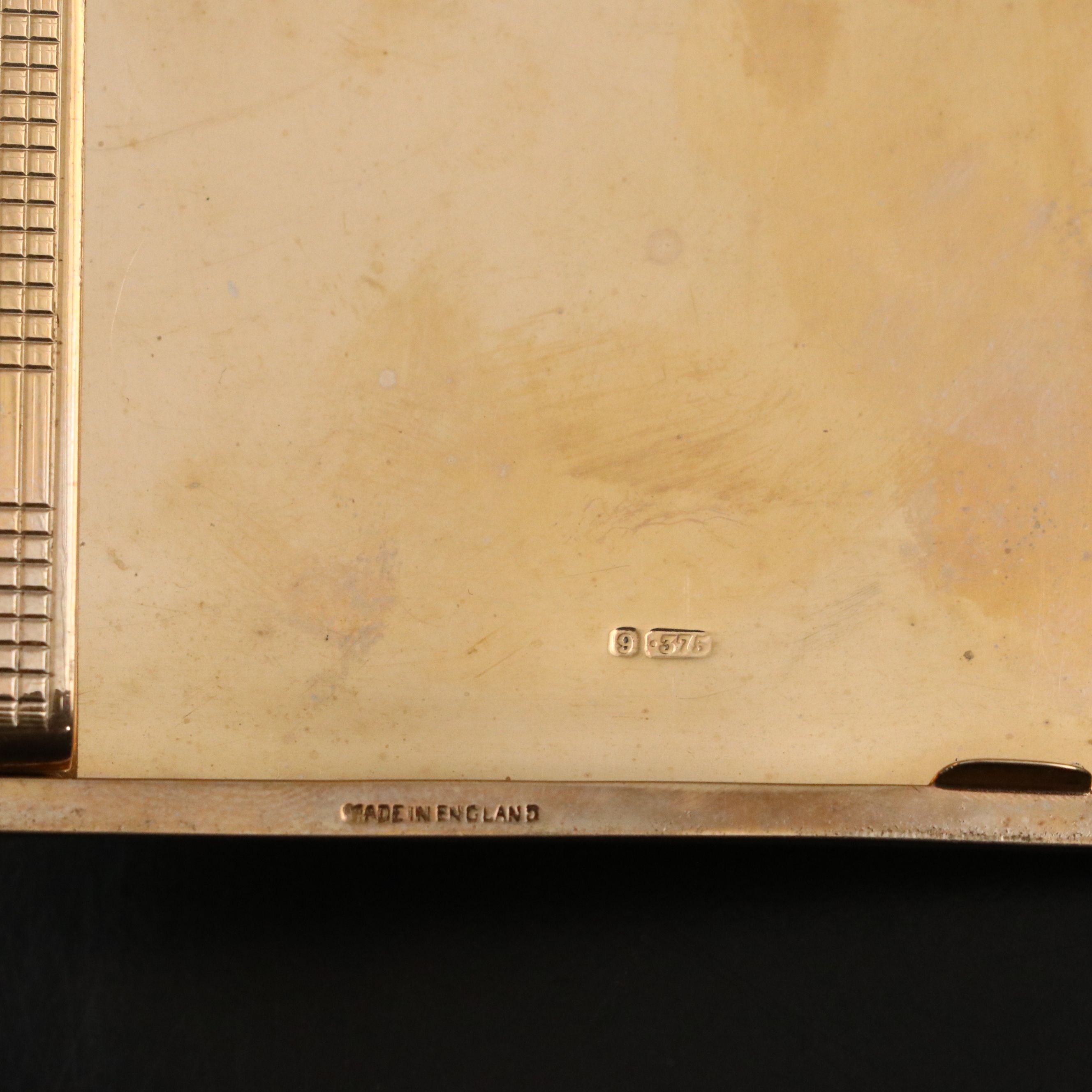 English 9K Gold Cigarette Case and Lighter with Personalized Dedication