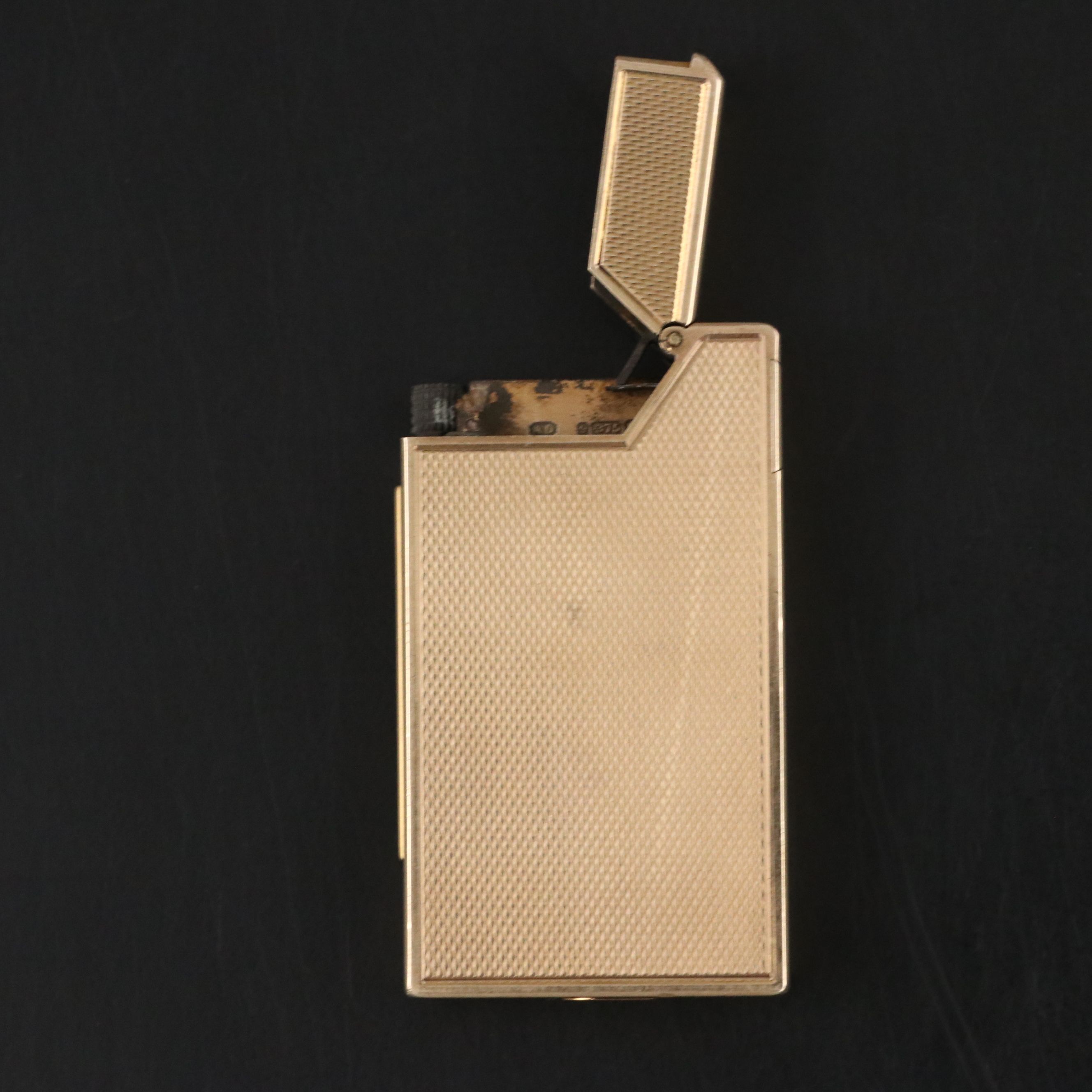 English 9K Gold Cigarette Case and Lighter with Personalized Dedication