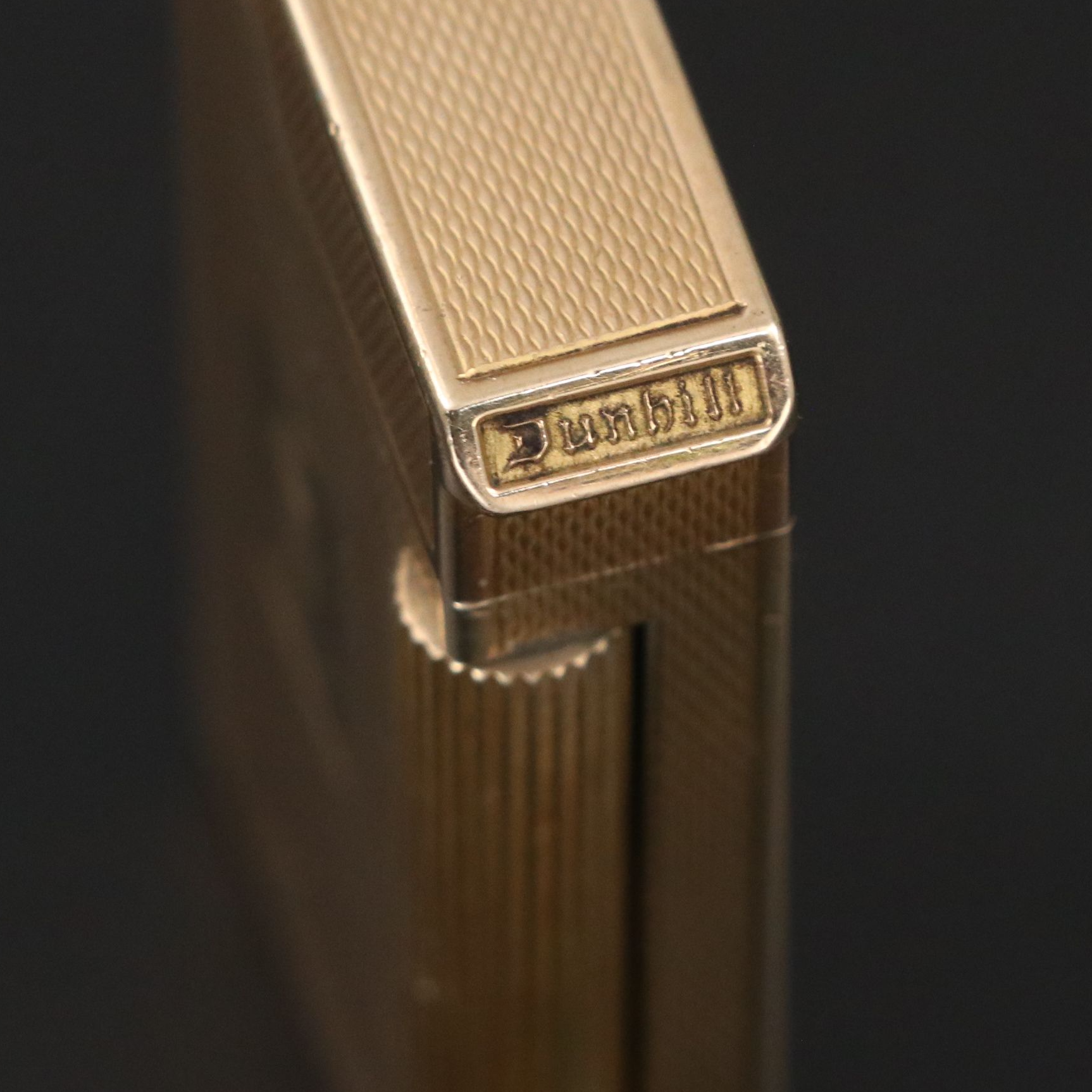 English 9K Gold Cigarette Case and Lighter with Personalized Dedication