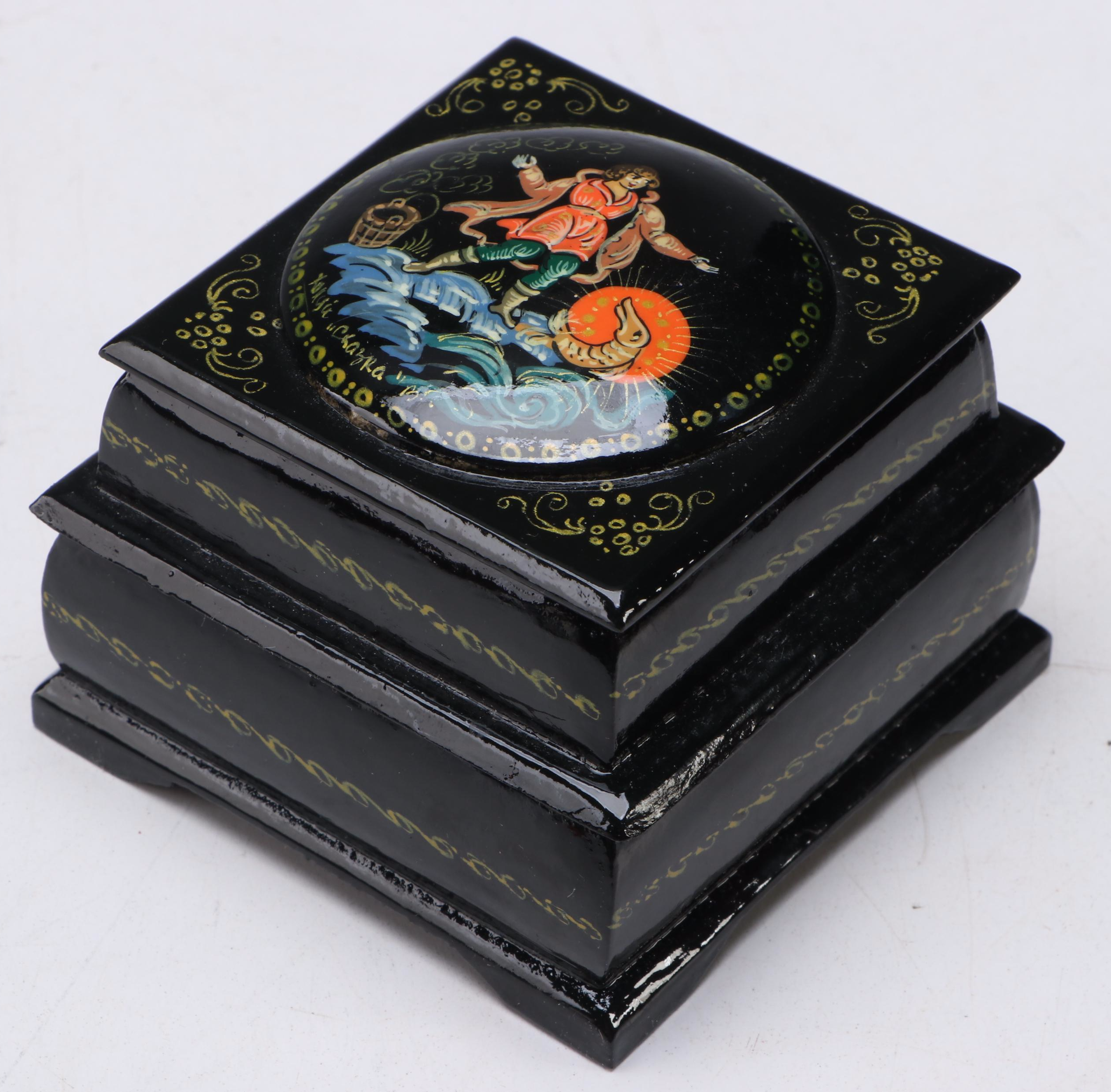 Russian Folk Art Lacquerware Decorative Boxes