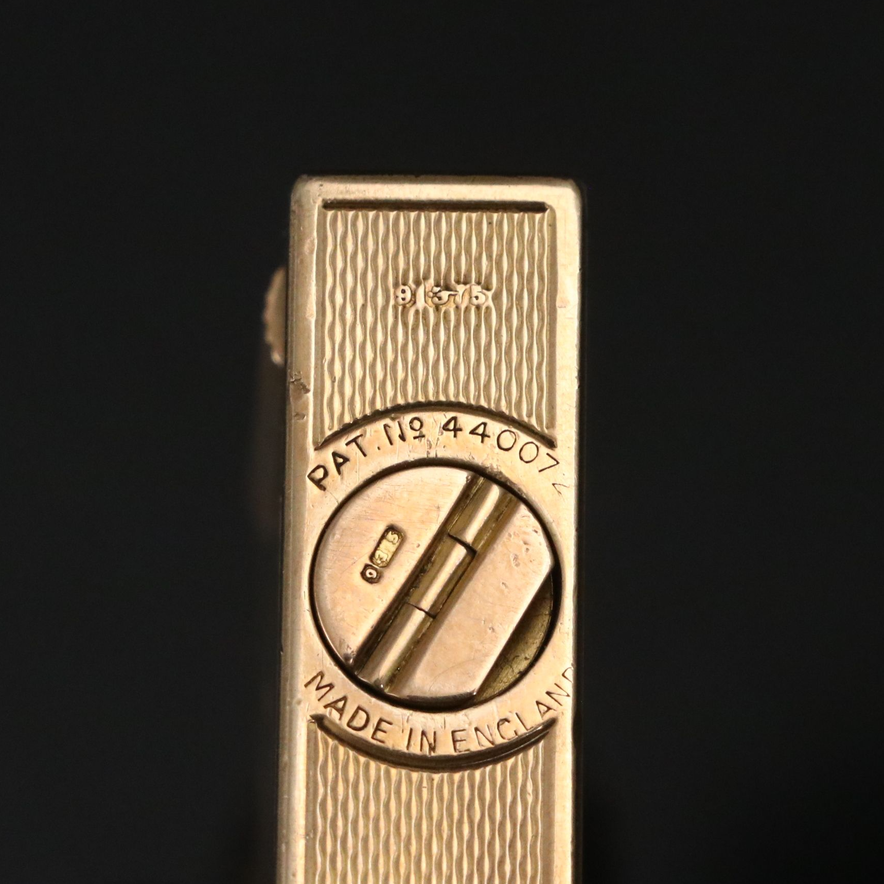 English 9K Gold Cigarette Case and Lighter with Personalized Dedication