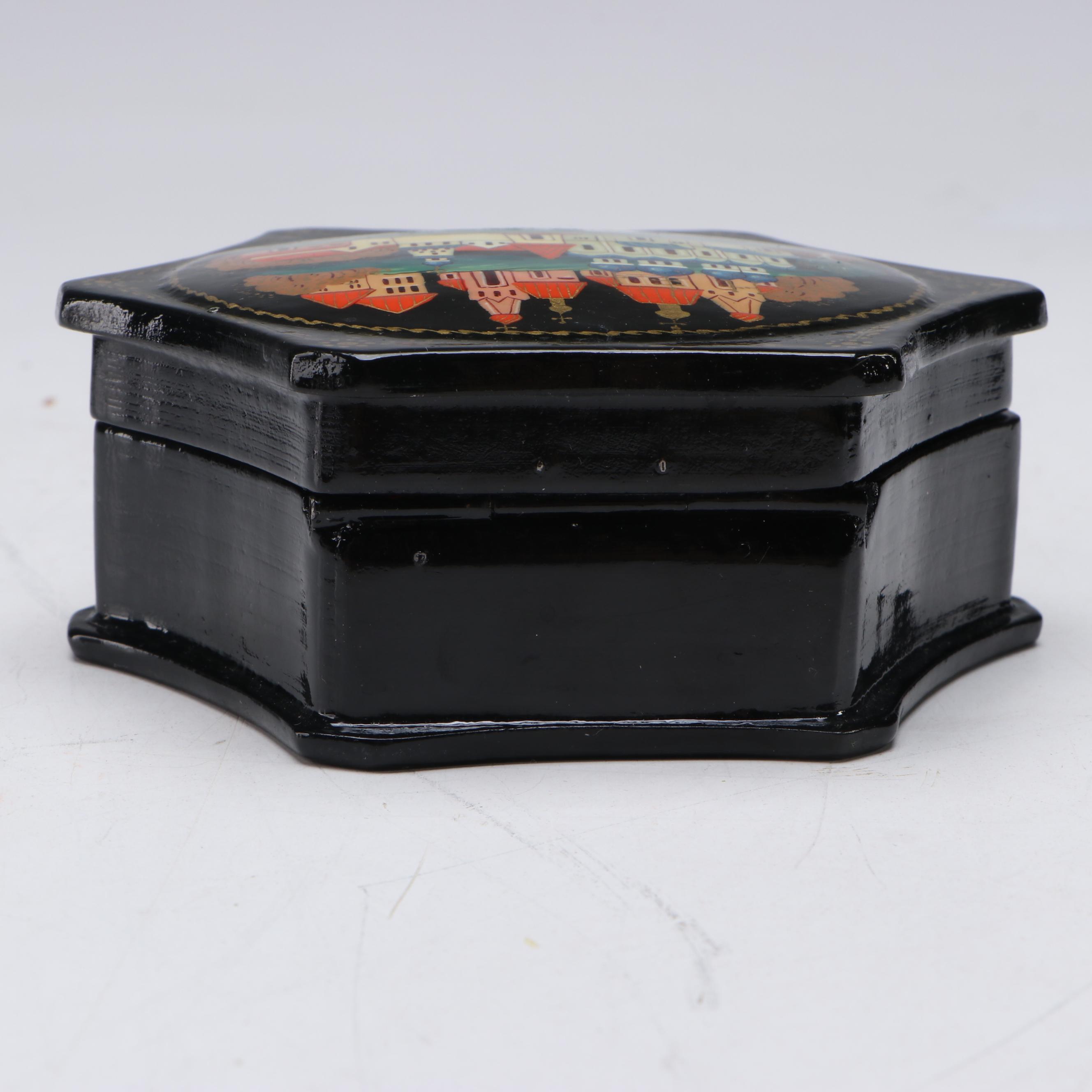 Russian Folk Art Lacquerware Decorative Boxes