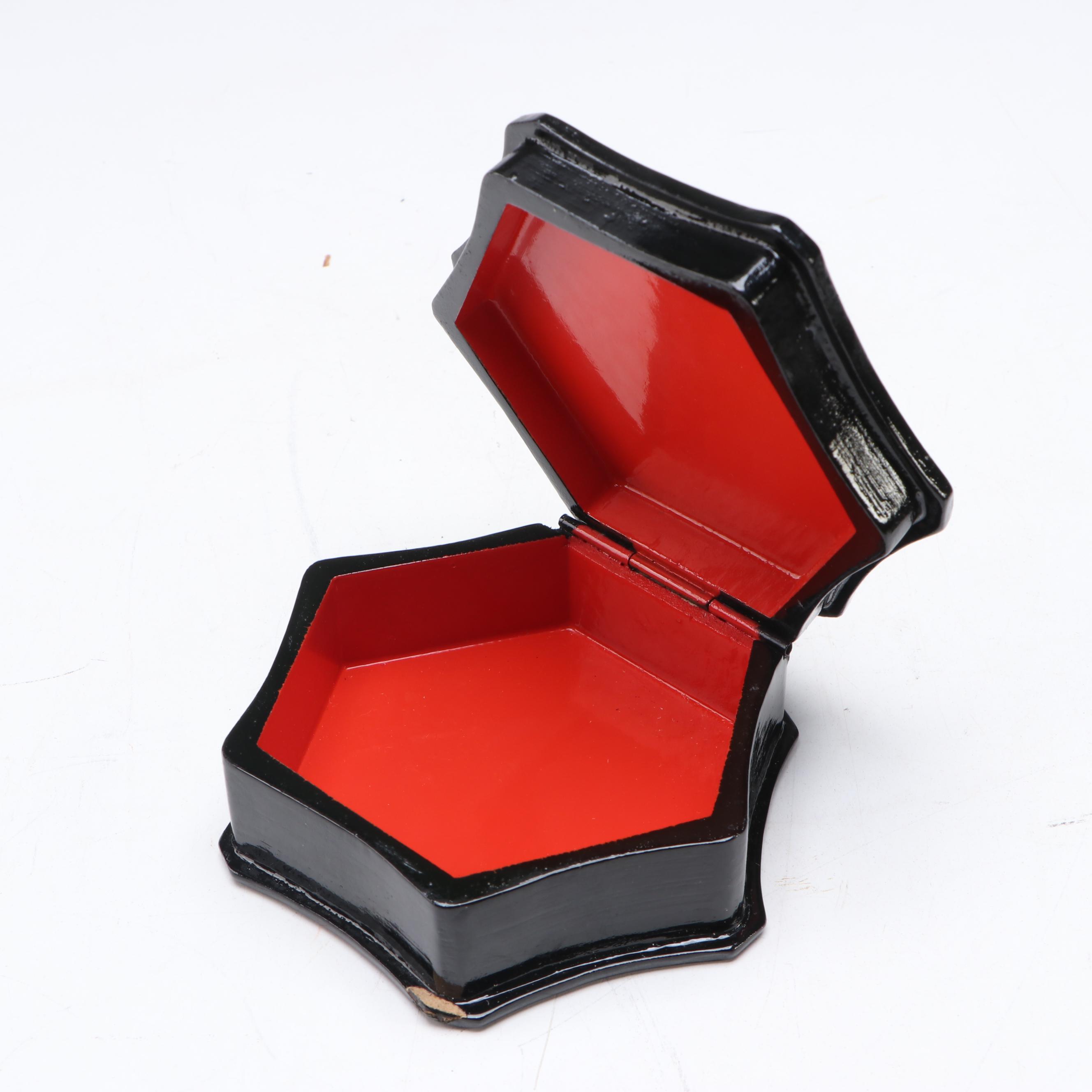 Russian Folk Art Lacquerware Decorative Boxes