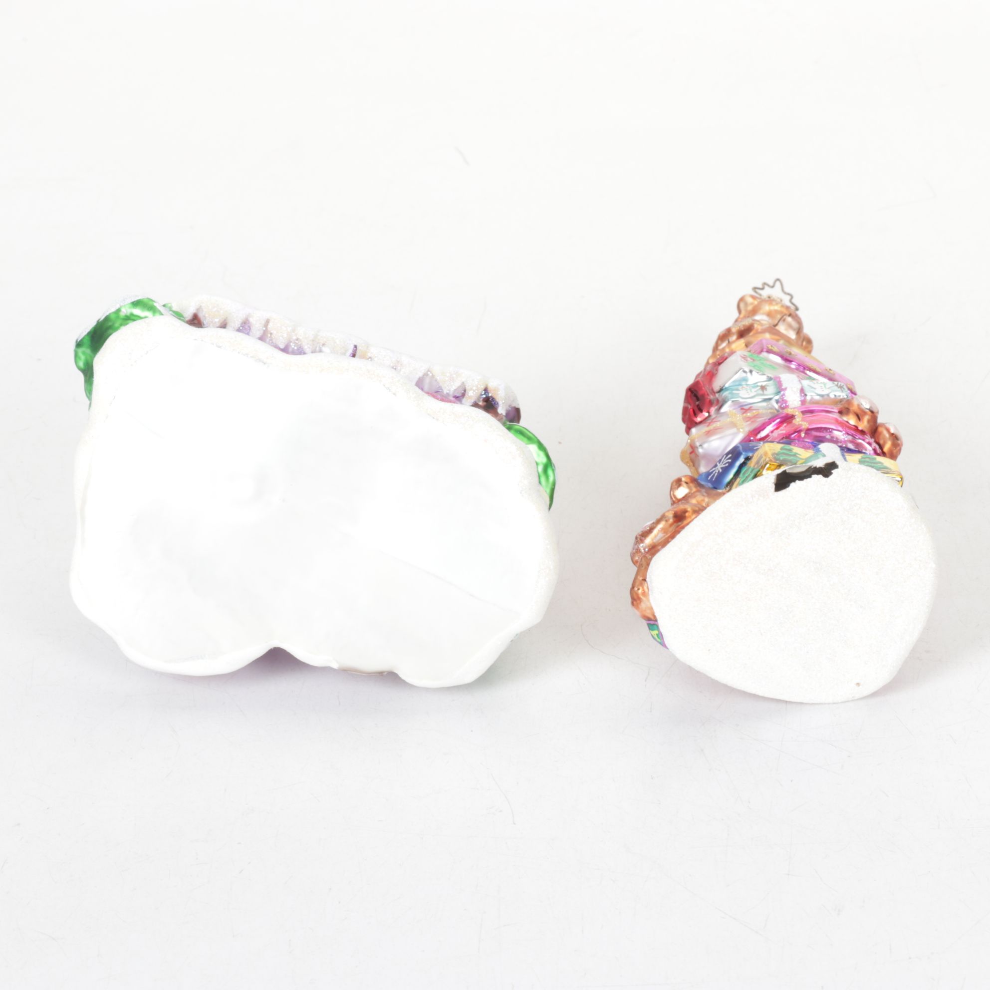 Six Christopher Radko Glass Christmas Ornaments with "WWF Panda"