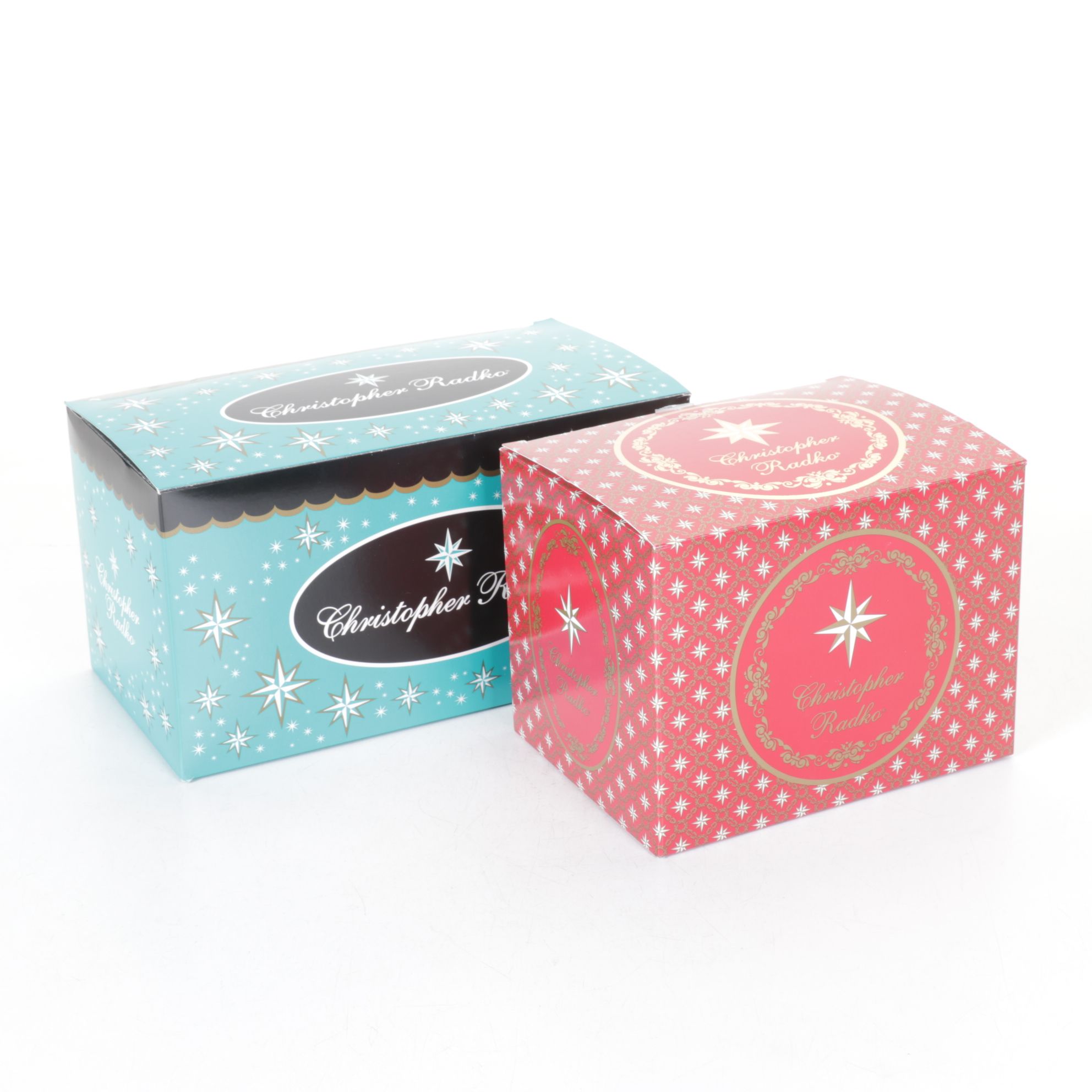 Six Christopher Radko Glass Christmas Ornaments with "WWF Panda"