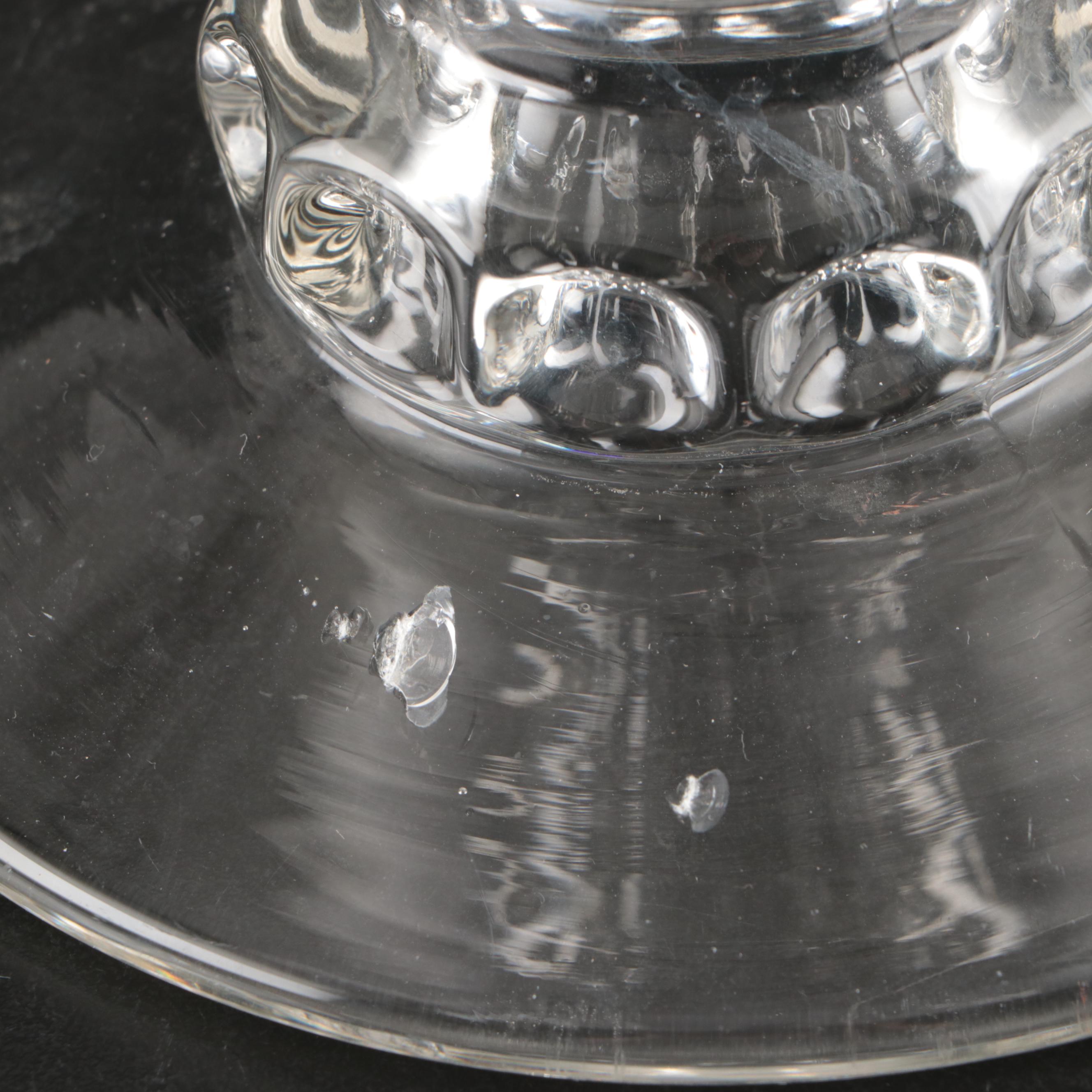 Tiffin "Dakota" Globe Jar with Serving Bowl and Pressed Glass Candle Holders