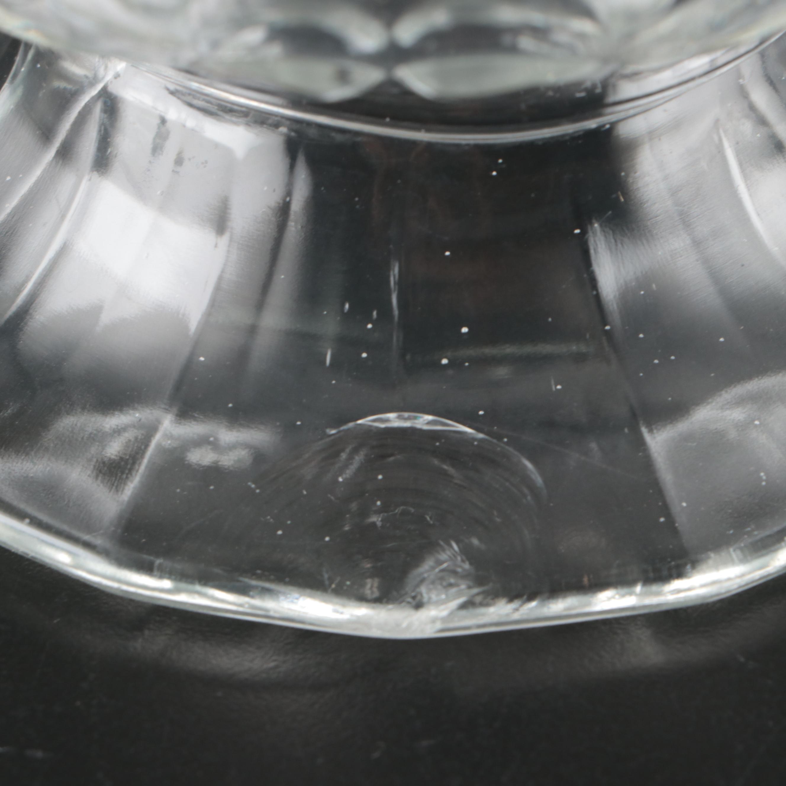 Tiffin "Dakota" Globe Jar with Serving Bowl and Pressed Glass Candle Holders