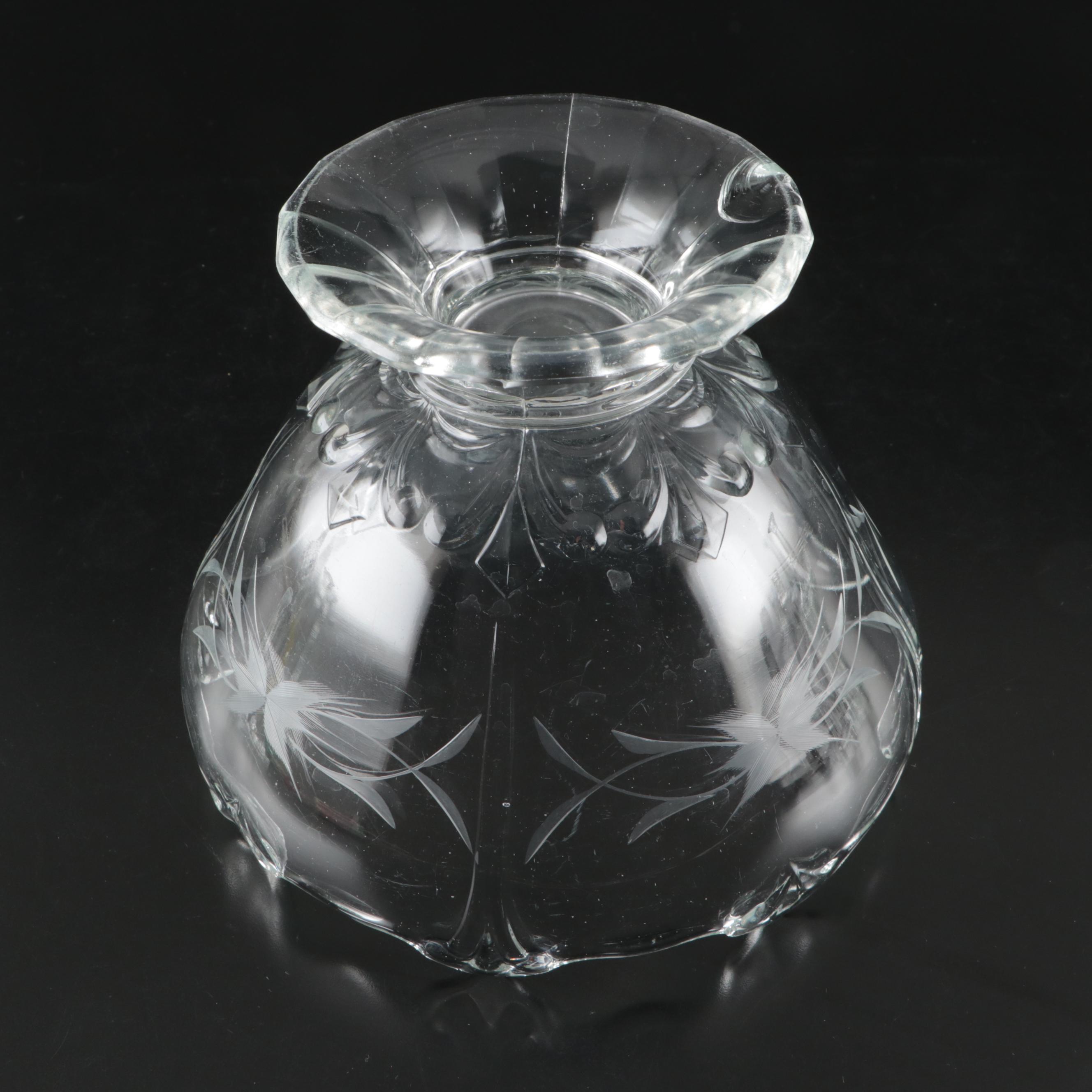 Tiffin "Dakota" Globe Jar with Serving Bowl and Pressed Glass Candle Holders