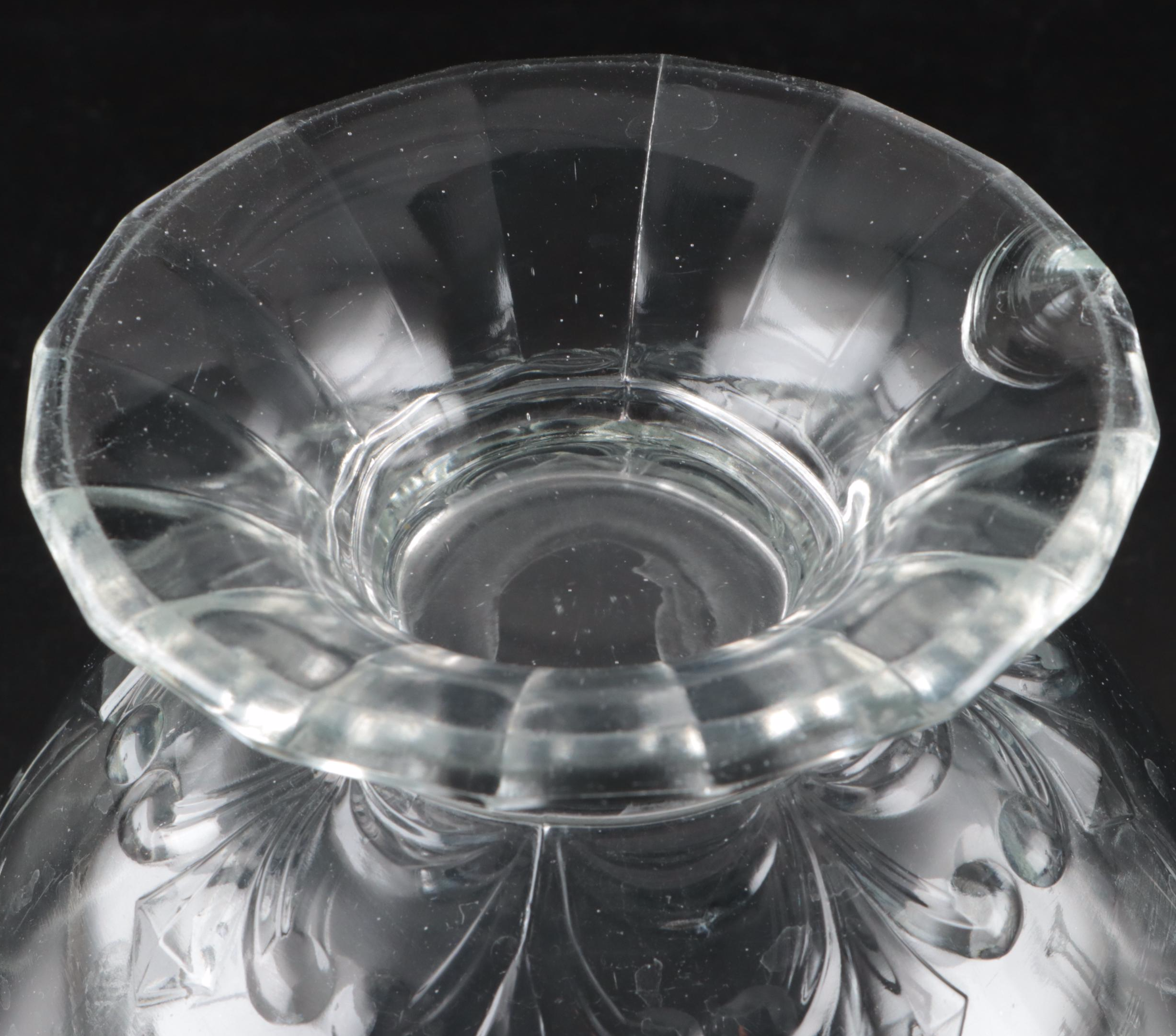 Tiffin "Dakota" Globe Jar with Serving Bowl and Pressed Glass Candle Holders