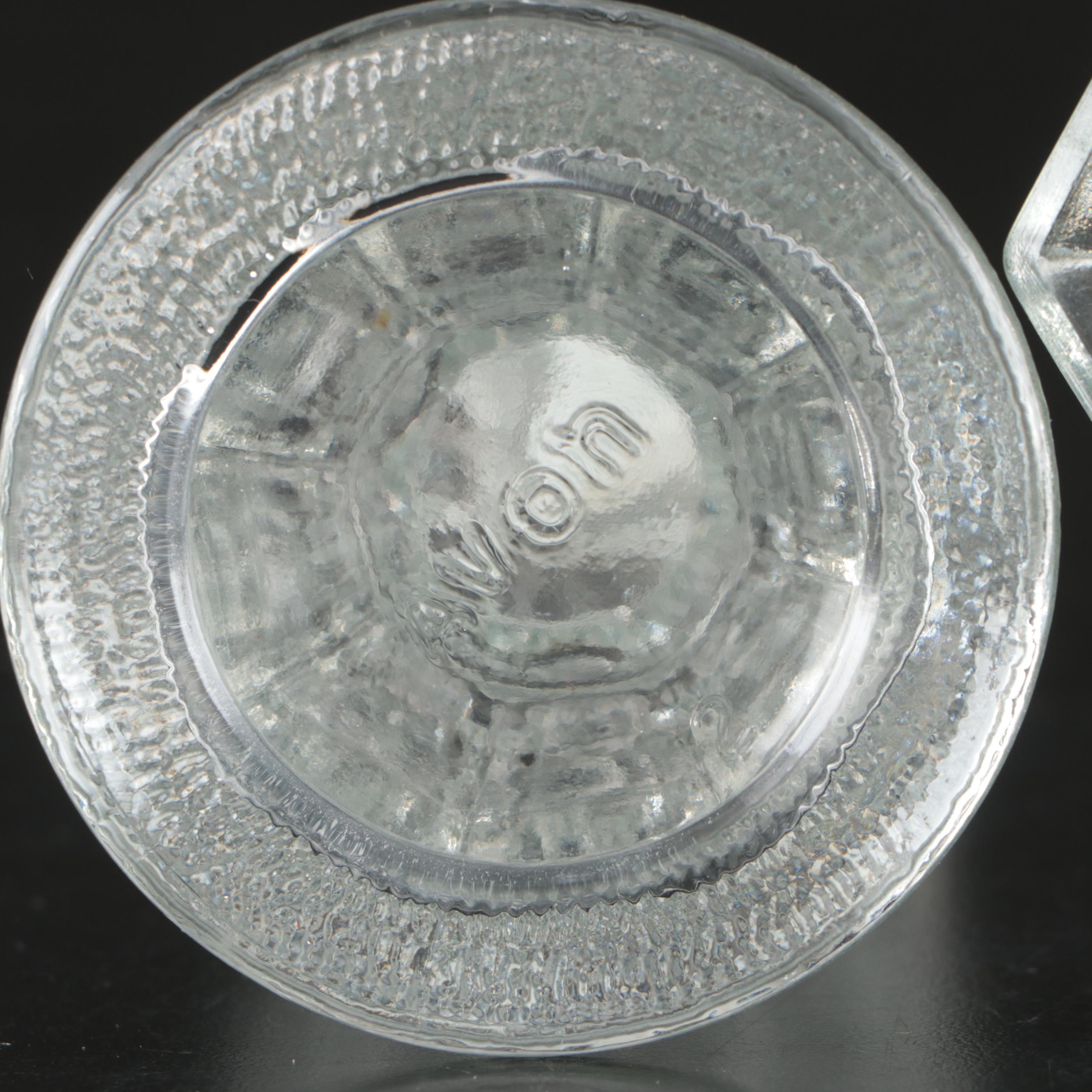 Tiffin "Dakota" Globe Jar with Serving Bowl and Pressed Glass Candle Holders