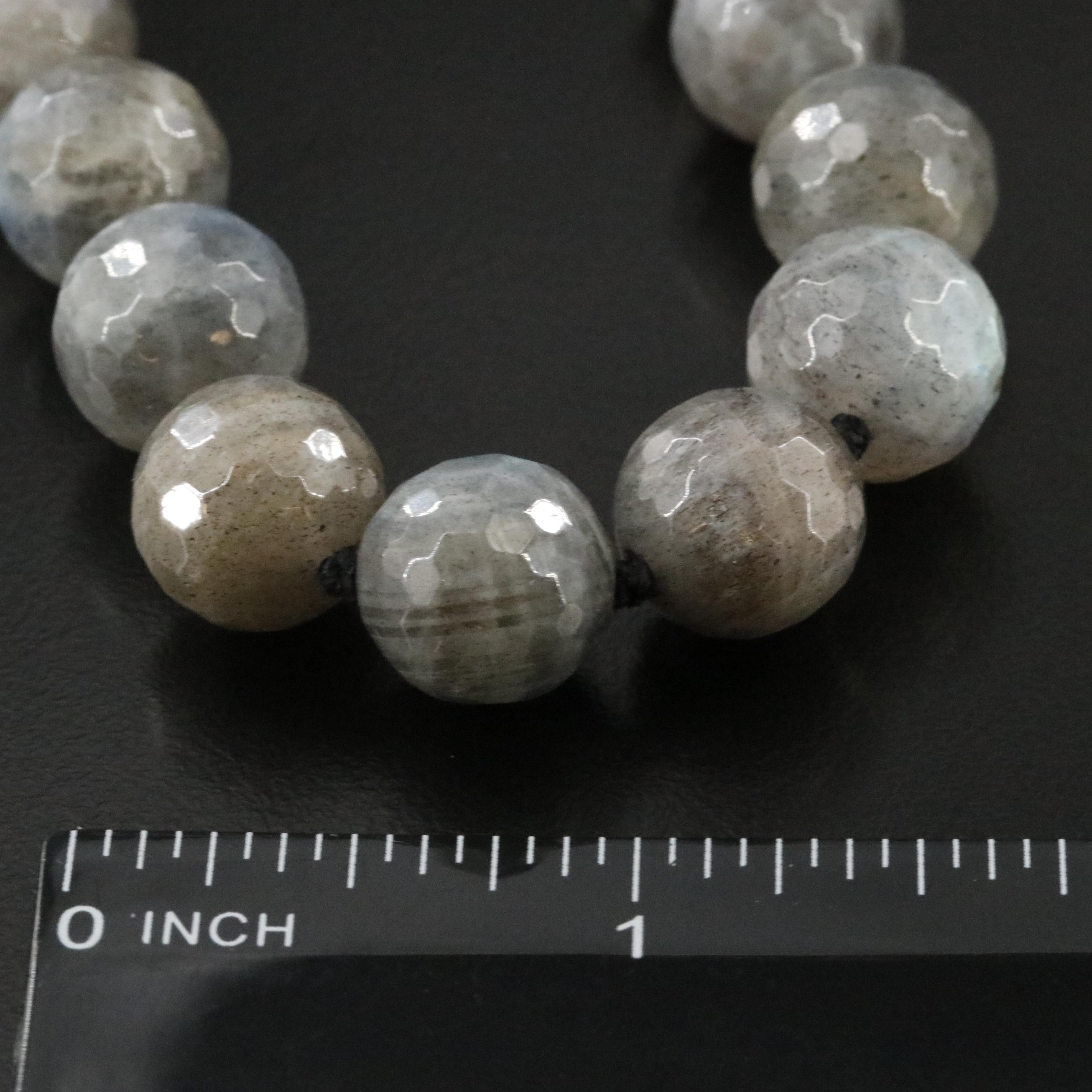 Labradorite Necklace with Rhinestone Accents