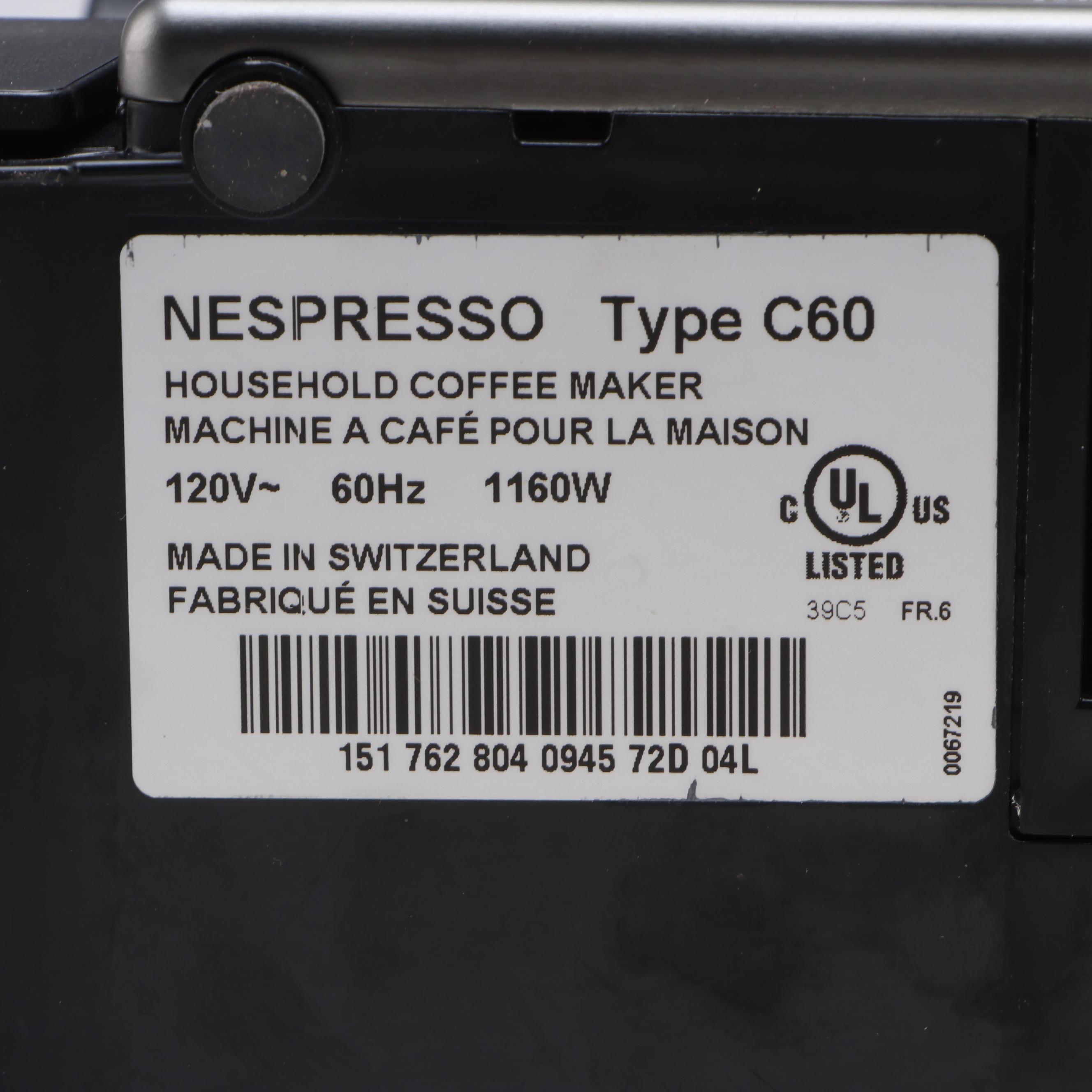 Nespresso Pixie C60 Coffee Machine with Descaling Pods