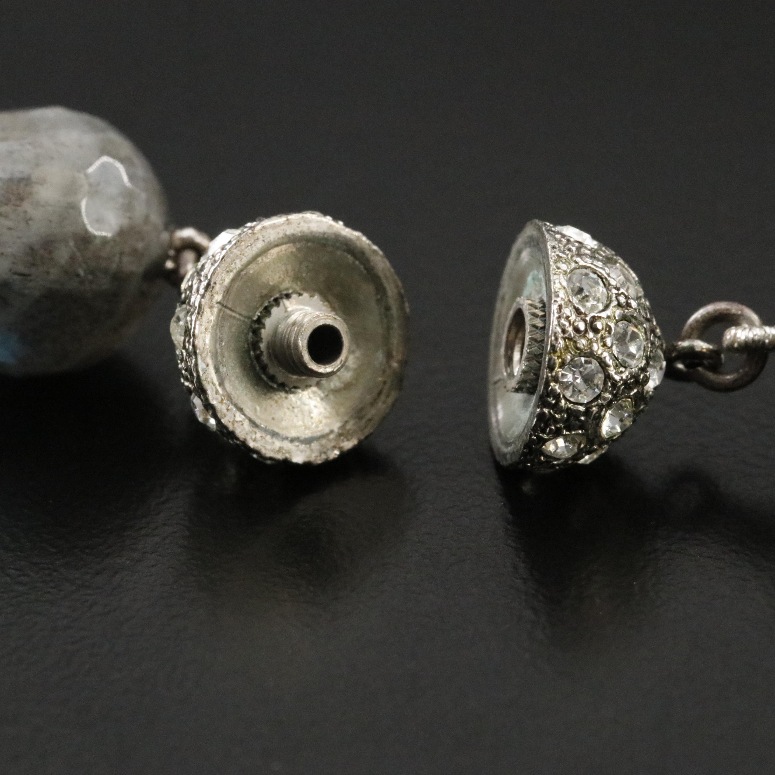 Labradorite Necklace with Rhinestone Accents