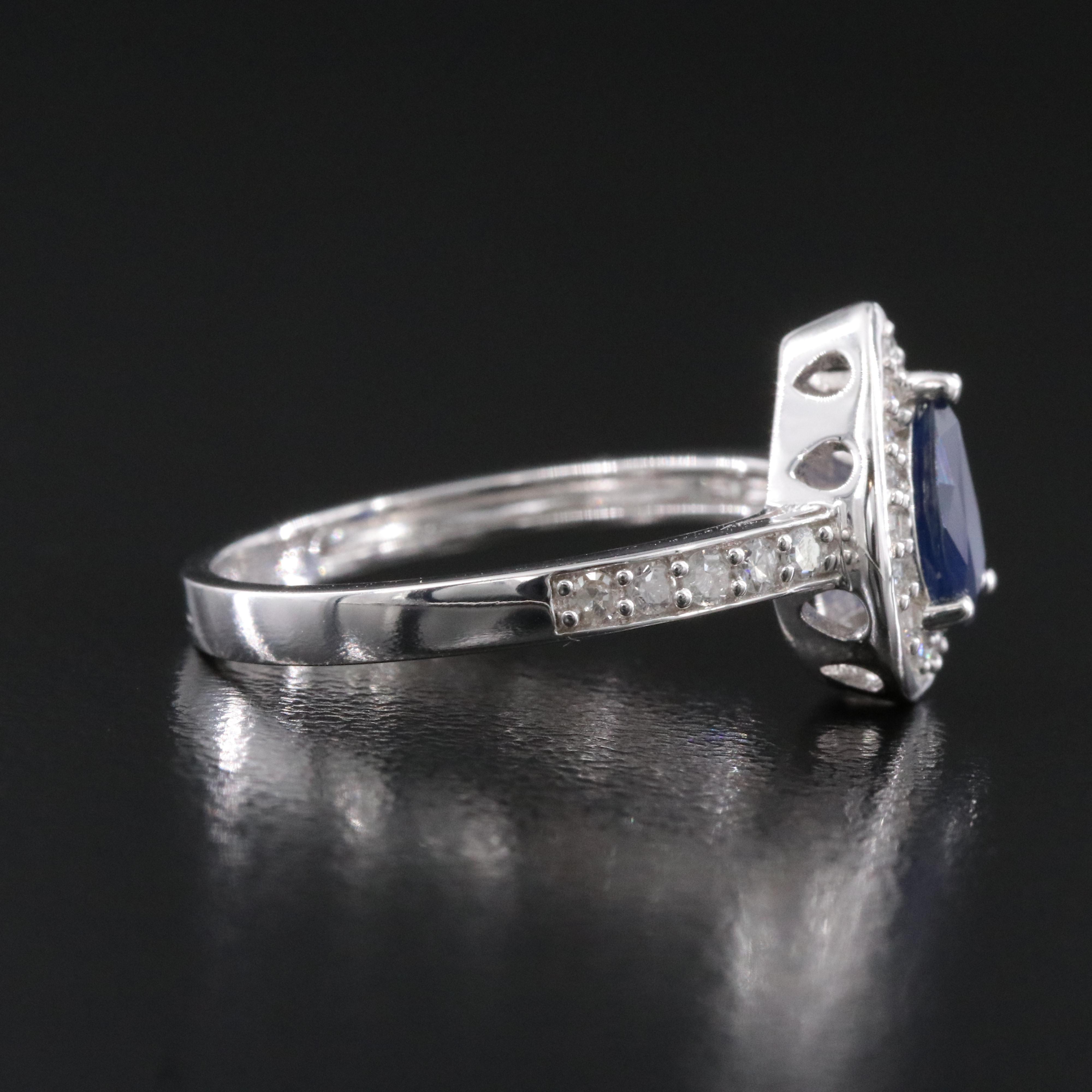 14K Sapphire and Diamond Ring