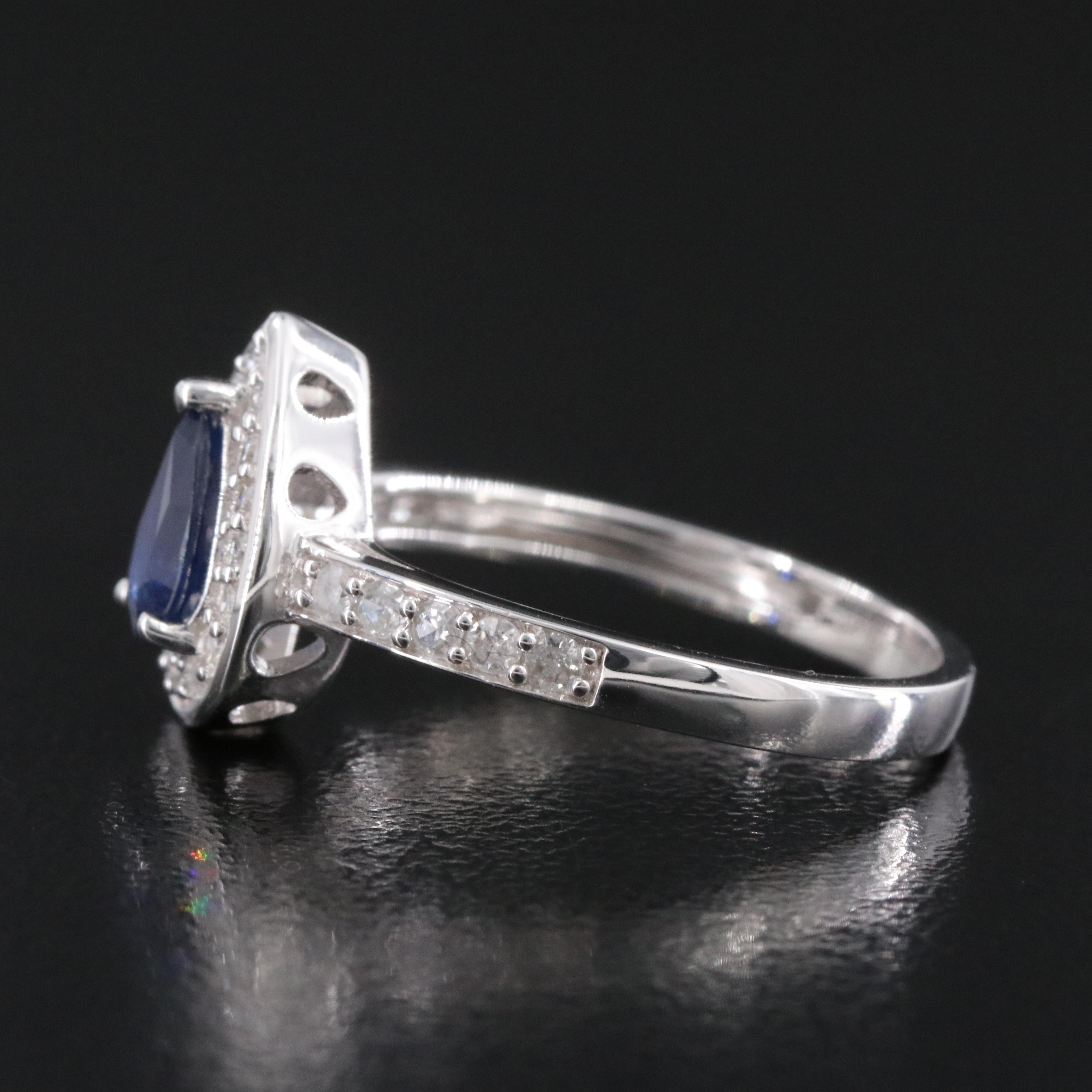 14K Sapphire and Diamond Ring