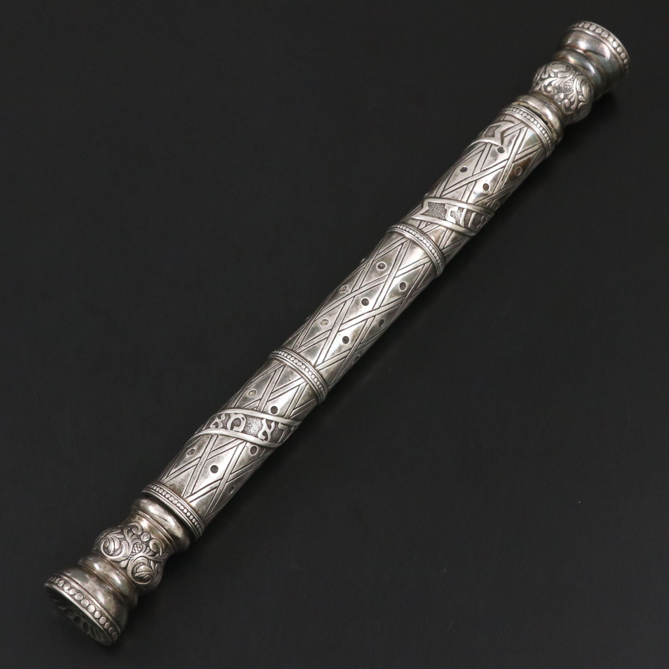 Judaica Sterling Havdalah Two-in-One Wand, Spice Box, and Candle Holder