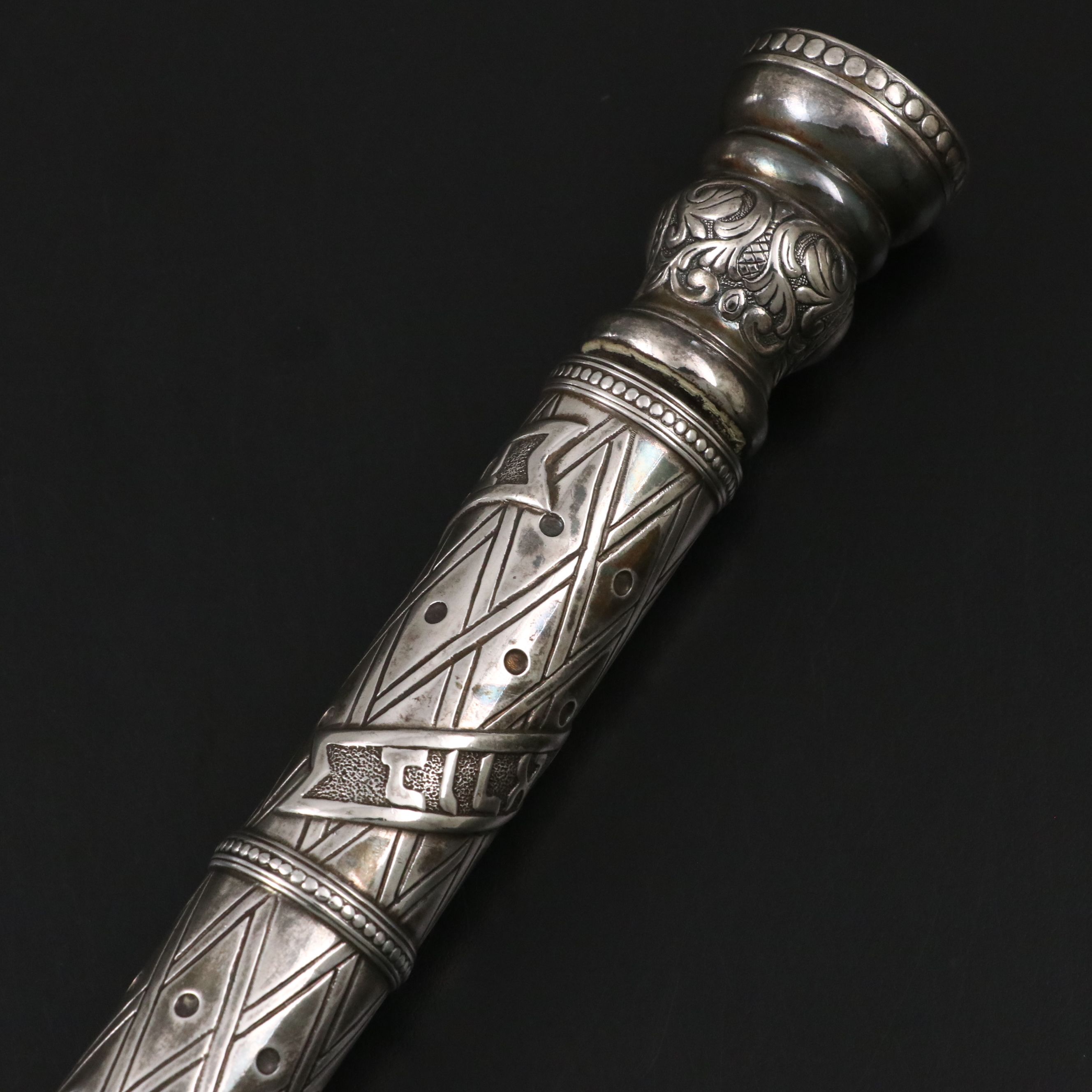 Judaica Sterling Havdalah Two-in-One Wand, Spice Box, and Candle Holder