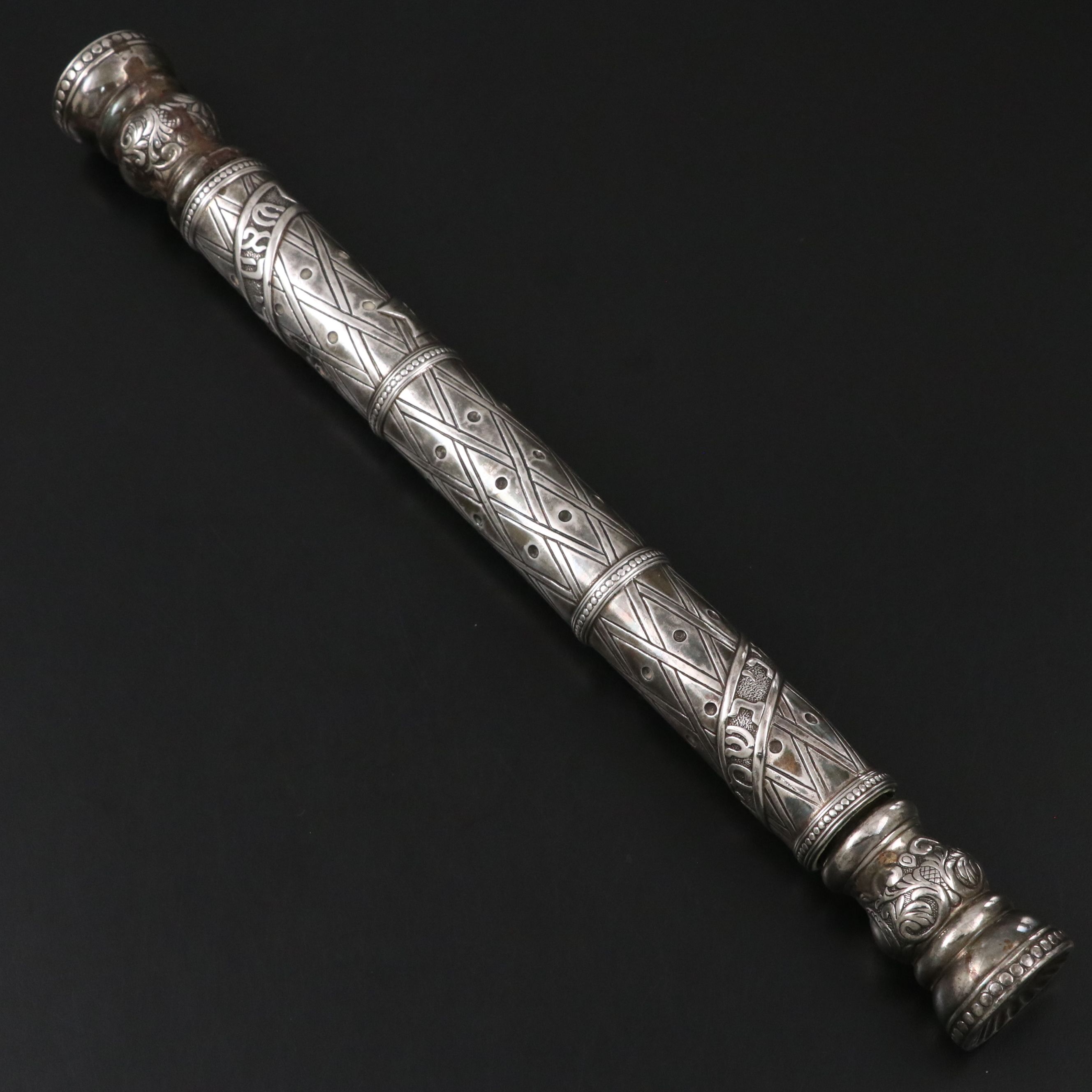 Judaica Sterling Havdalah Two-in-One Wand, Spice Box, and Candle Holder