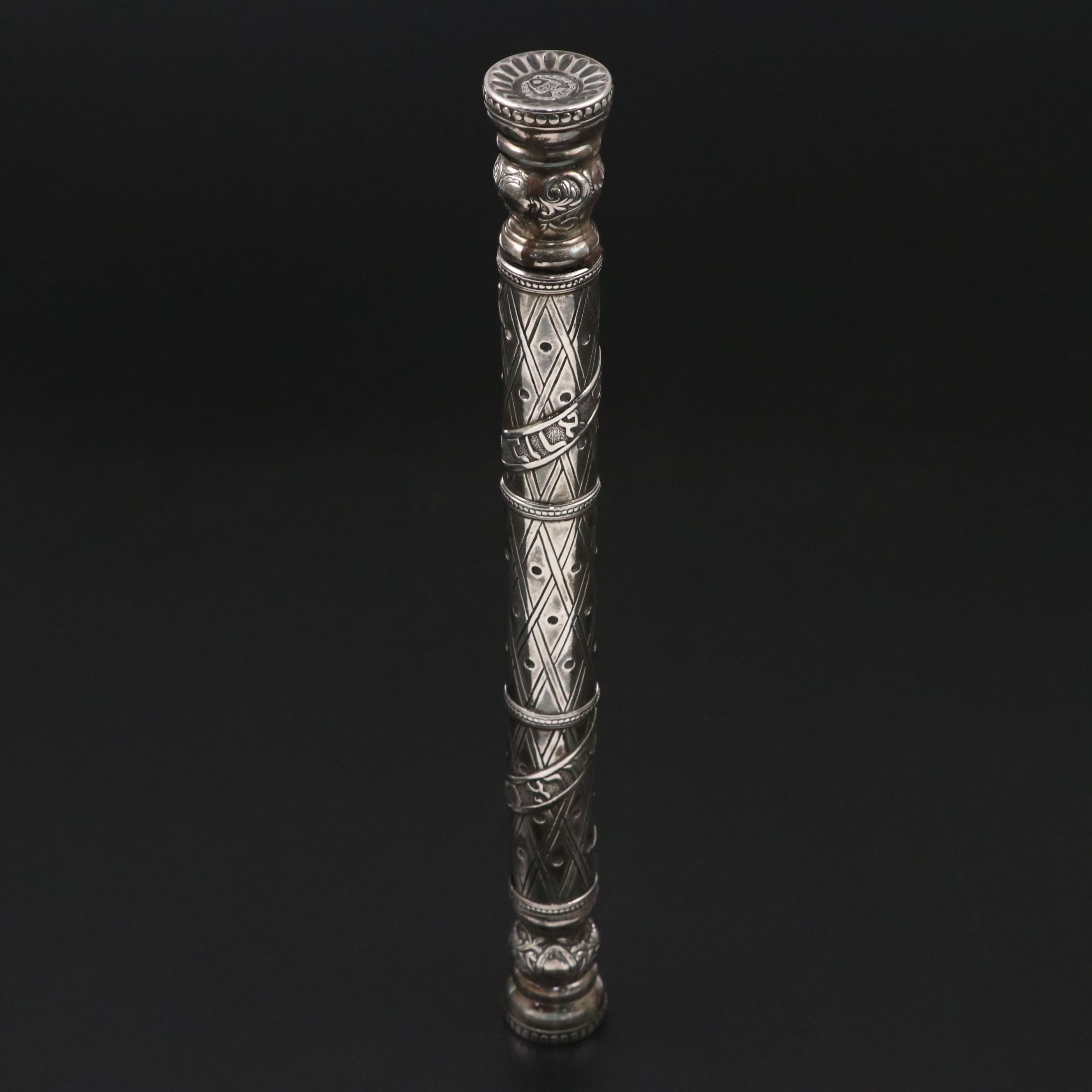 Judaica Sterling Havdalah Two-in-One Wand, Spice Box, and Candle Holder
