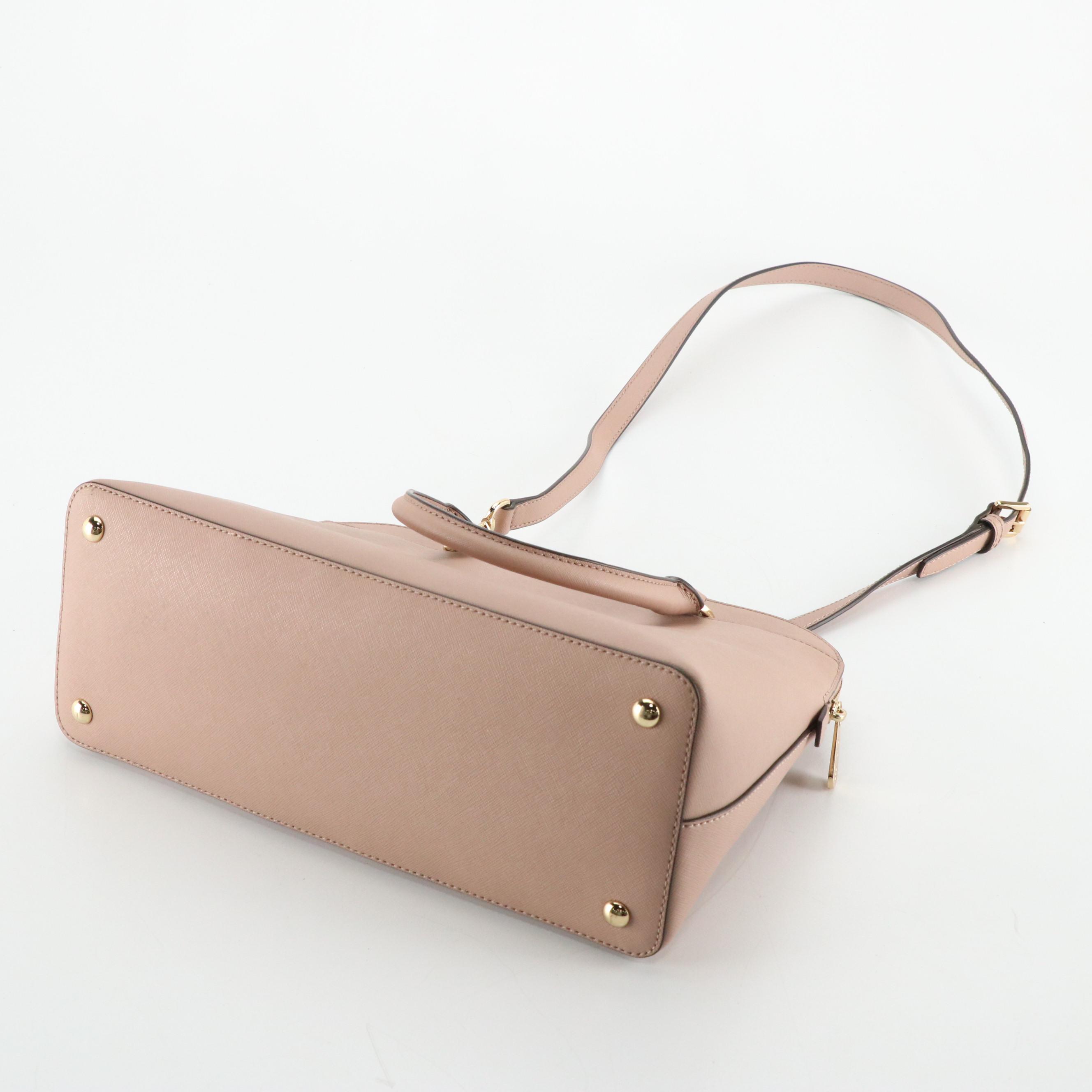 Michael Kors Blush Leather Cindy Domed Two-Way Satchel and Grey Crosby Hobo Bag