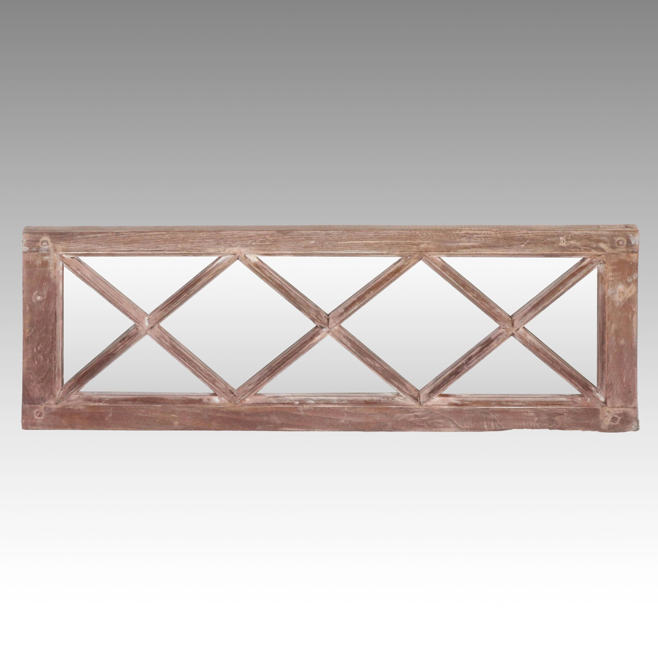 Indian Wooden Window Converted to Wall Mirror