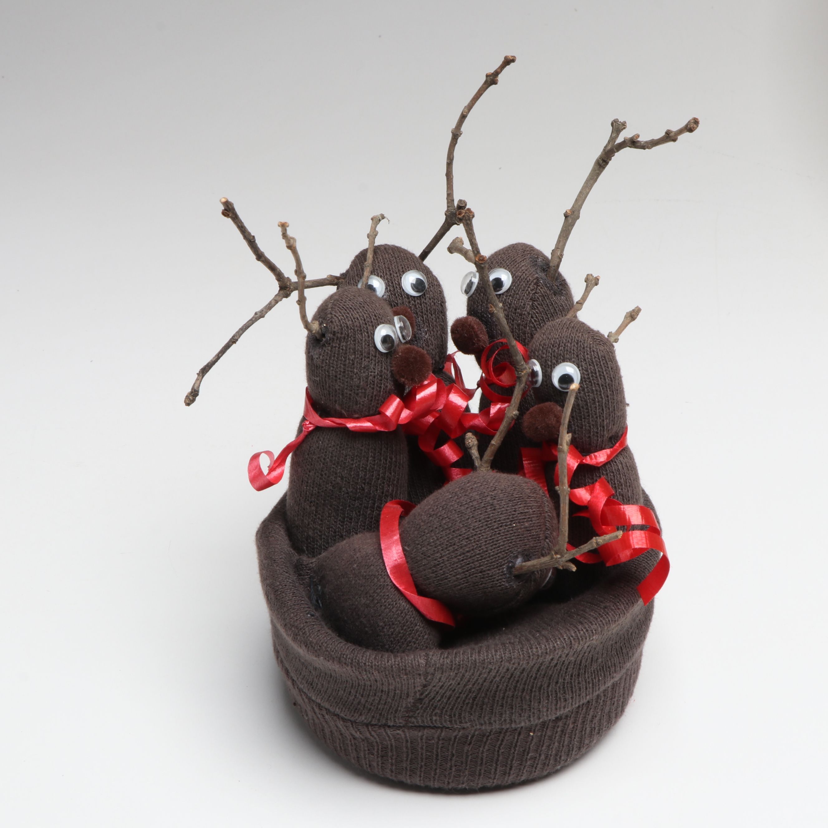 Pair of Gold Finish Angels with Vintage Ornaments and More Christmas Décor