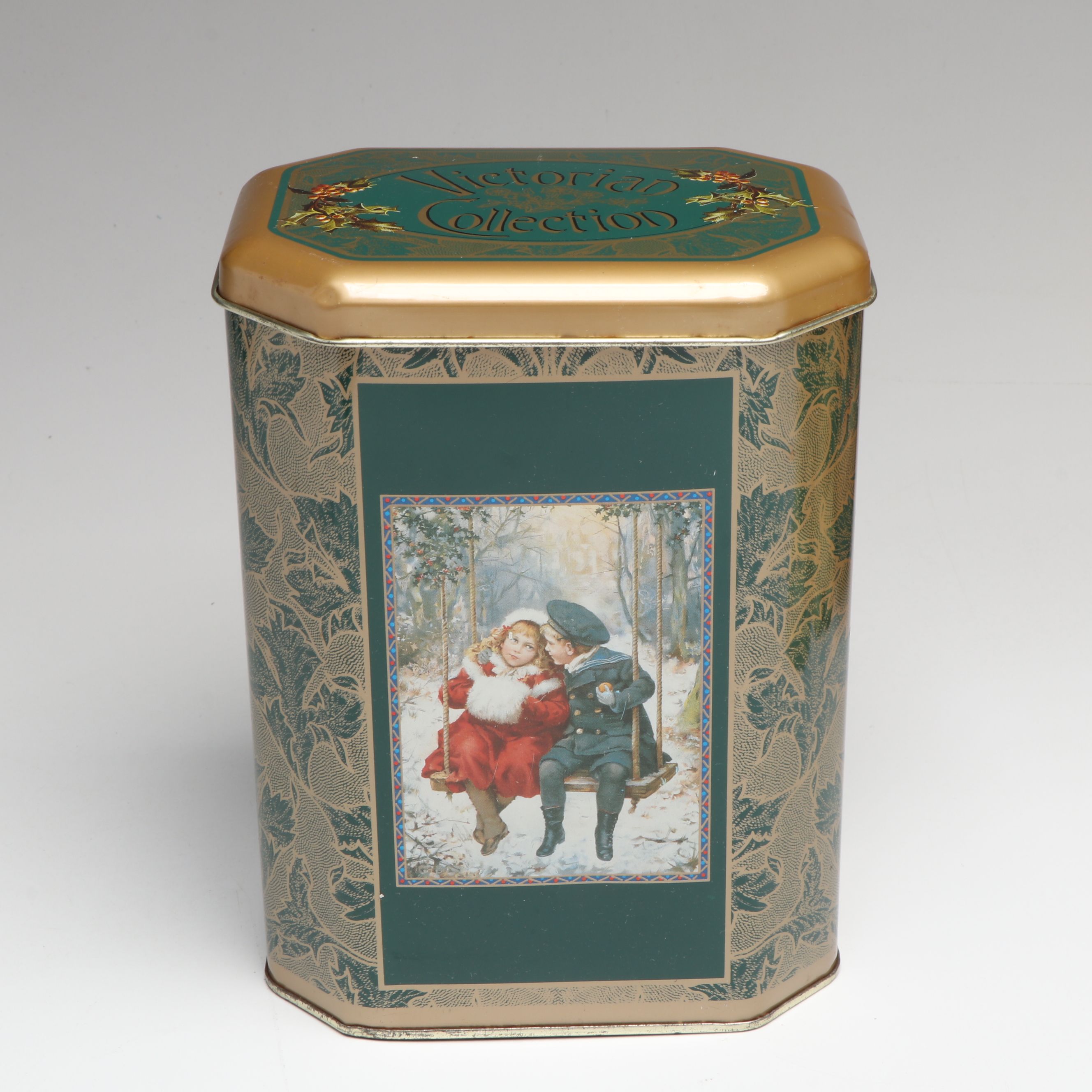 Pair of Gold Finish Angels with Vintage Ornaments and More Christmas Décor