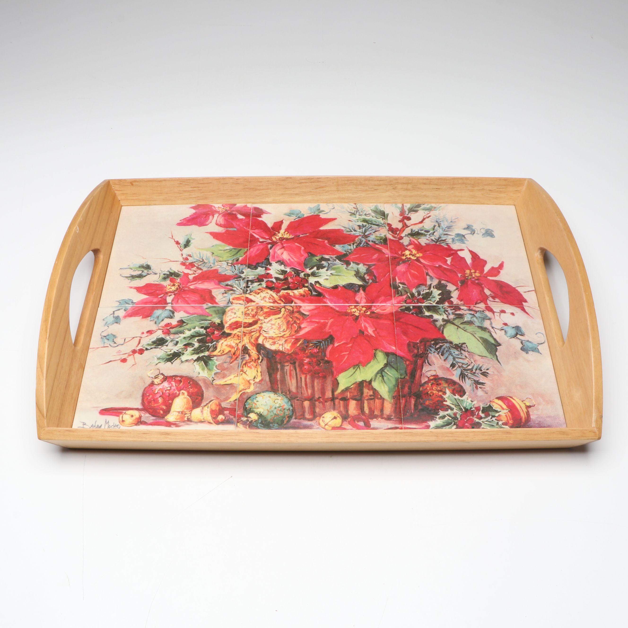 Pair of Gold Finish Angels with Vintage Ornaments and More Christmas Décor