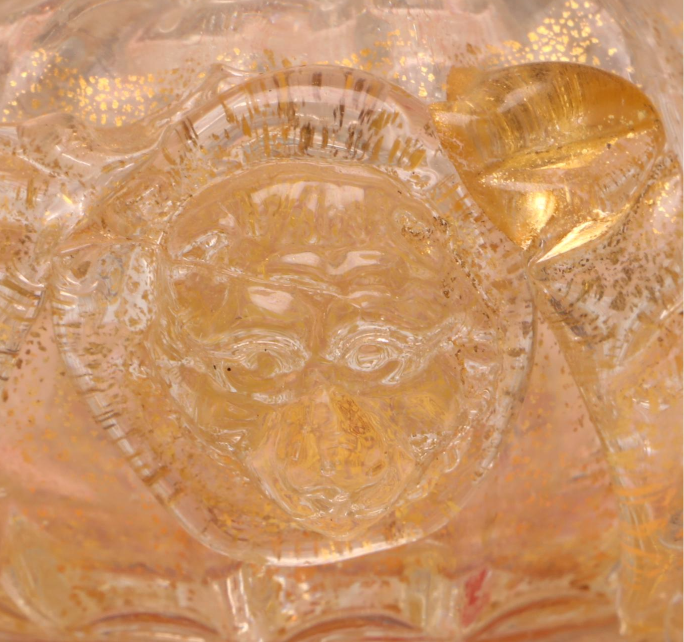 Handmade Murano Pink and Gold Art Glass Pedestal Dish, Mid to Late 20th Century