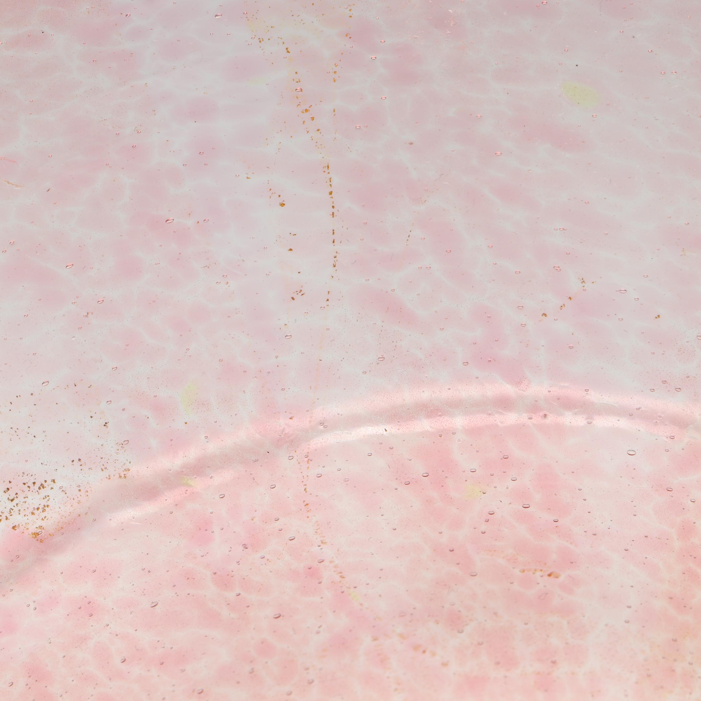 Handmade Murano Pink and Gold Art Glass Pedestal Dish, Mid to Late 20th Century