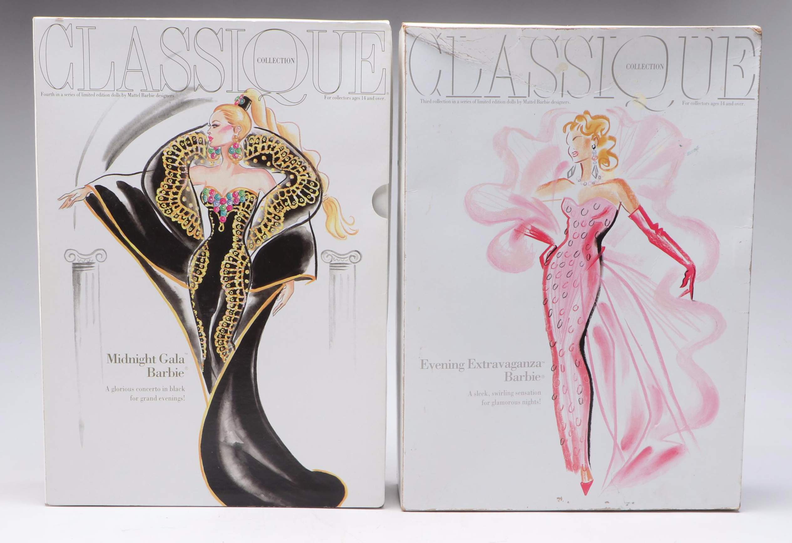 Mattel "Midnight Gala Barbie" and More Classique Collection Barbie Dolls, 1990s