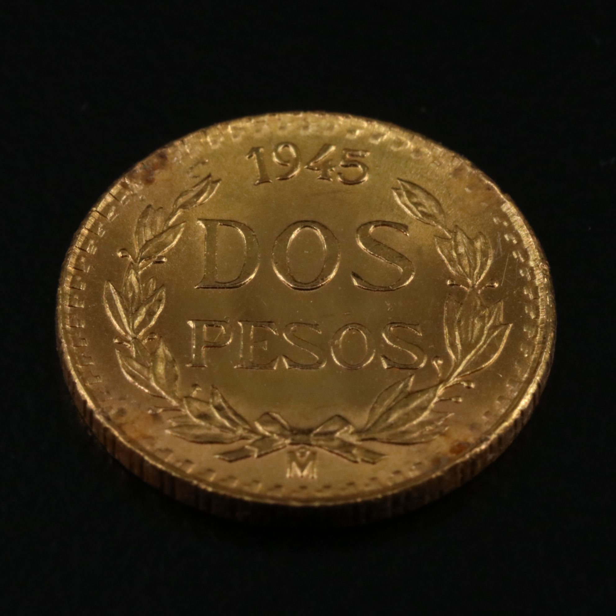1945 Mexican Dos Pesos Gold Coin Re-strike