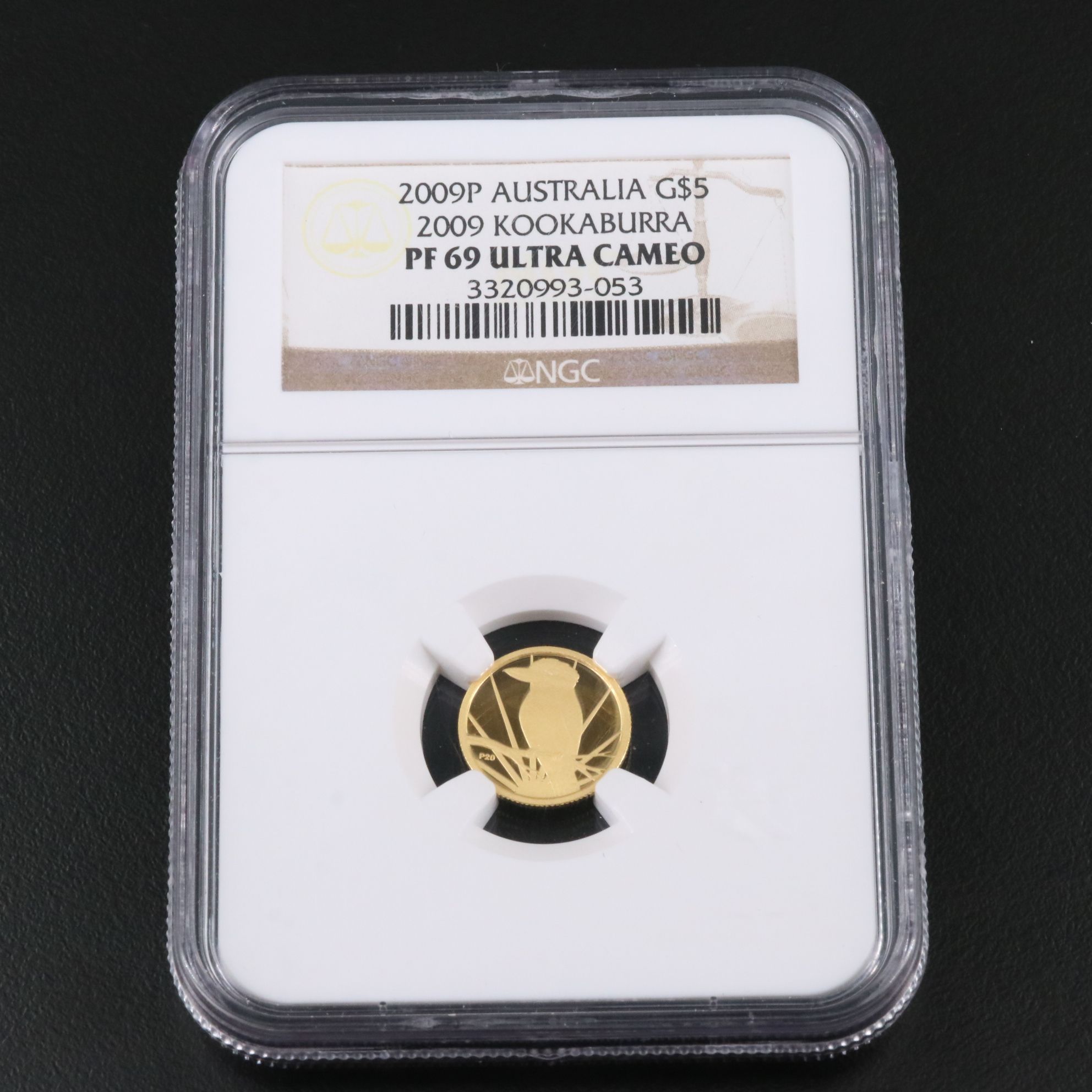 NGC Graded PF69 Ultra Cameo 2009P Australia 2009 Kookaburra $5 Gold Coin