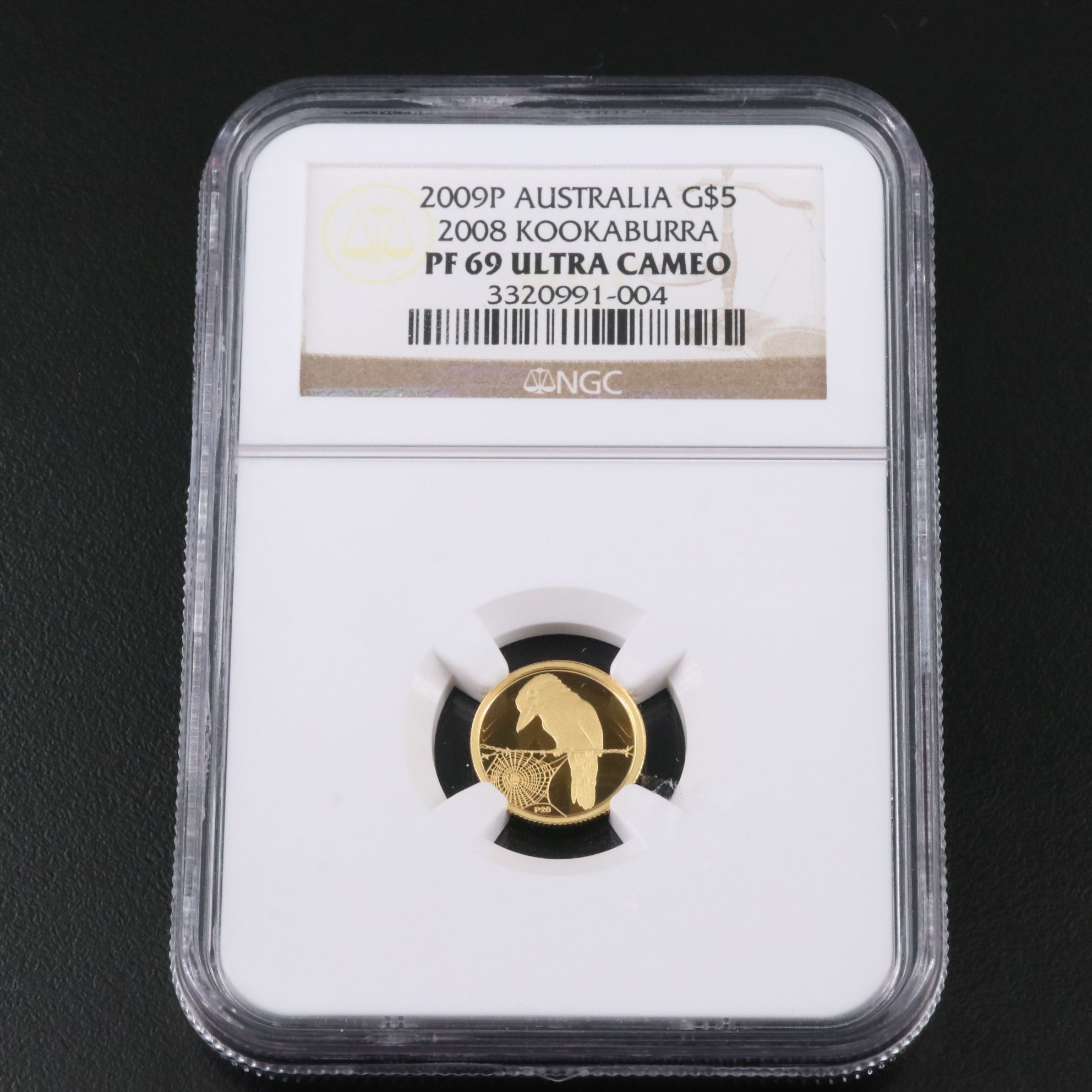 NGC Graded PF69 Ultra Cameo 2009P Australia 2008 Kookaburra $5 Gold Coin