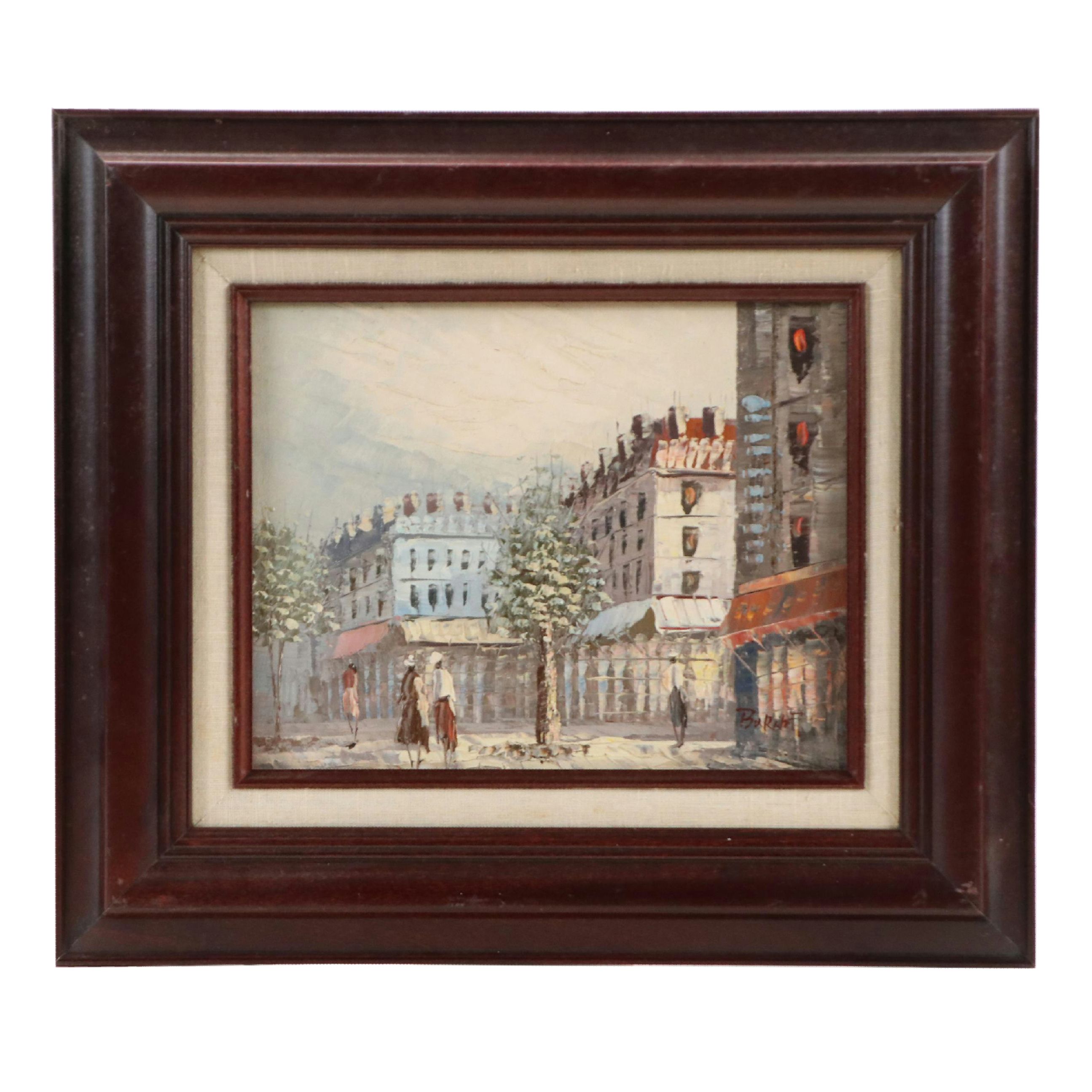 Burnett Parisian Street Scene Oil Painting