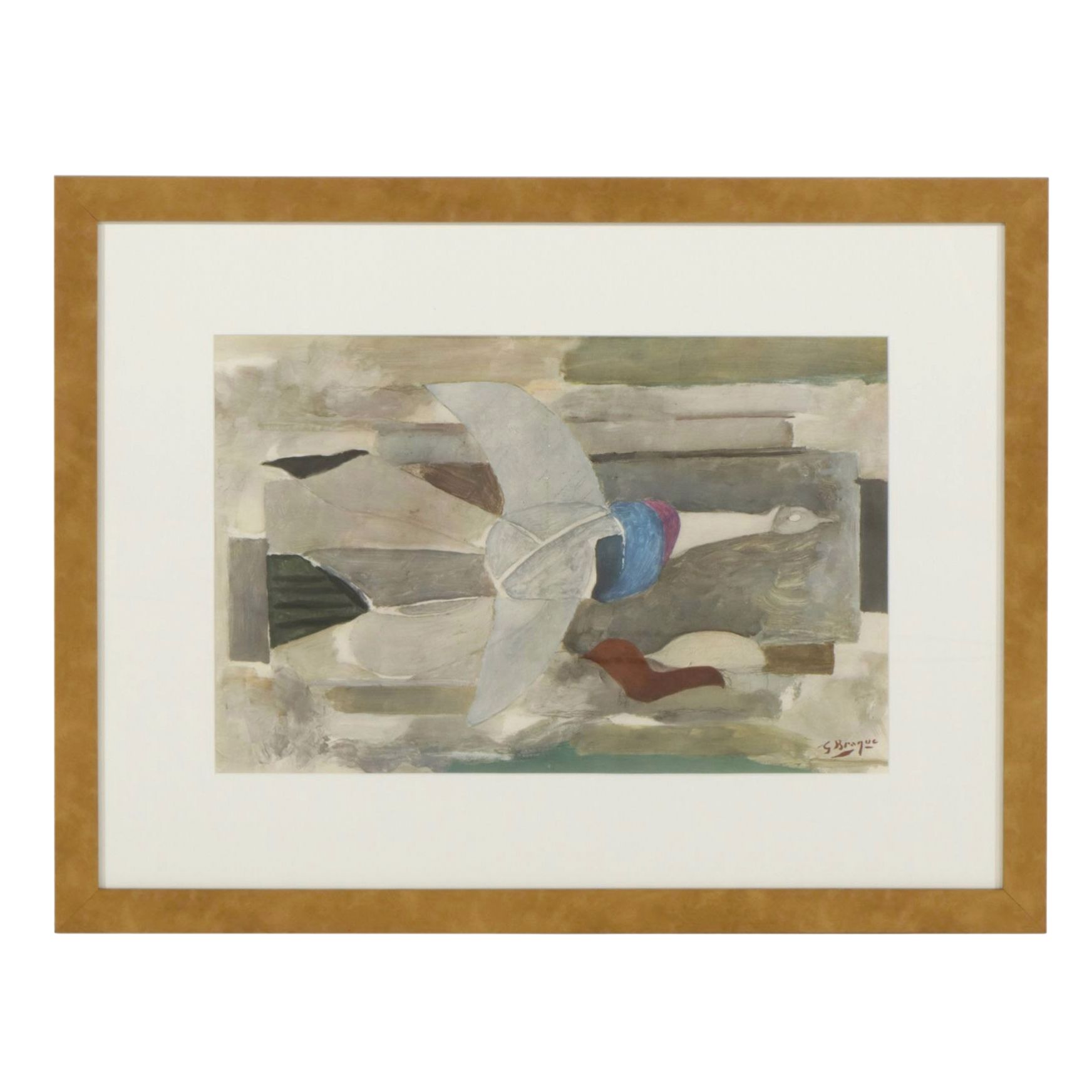 Color Lithograph After Georges Braque "Bird", 1955