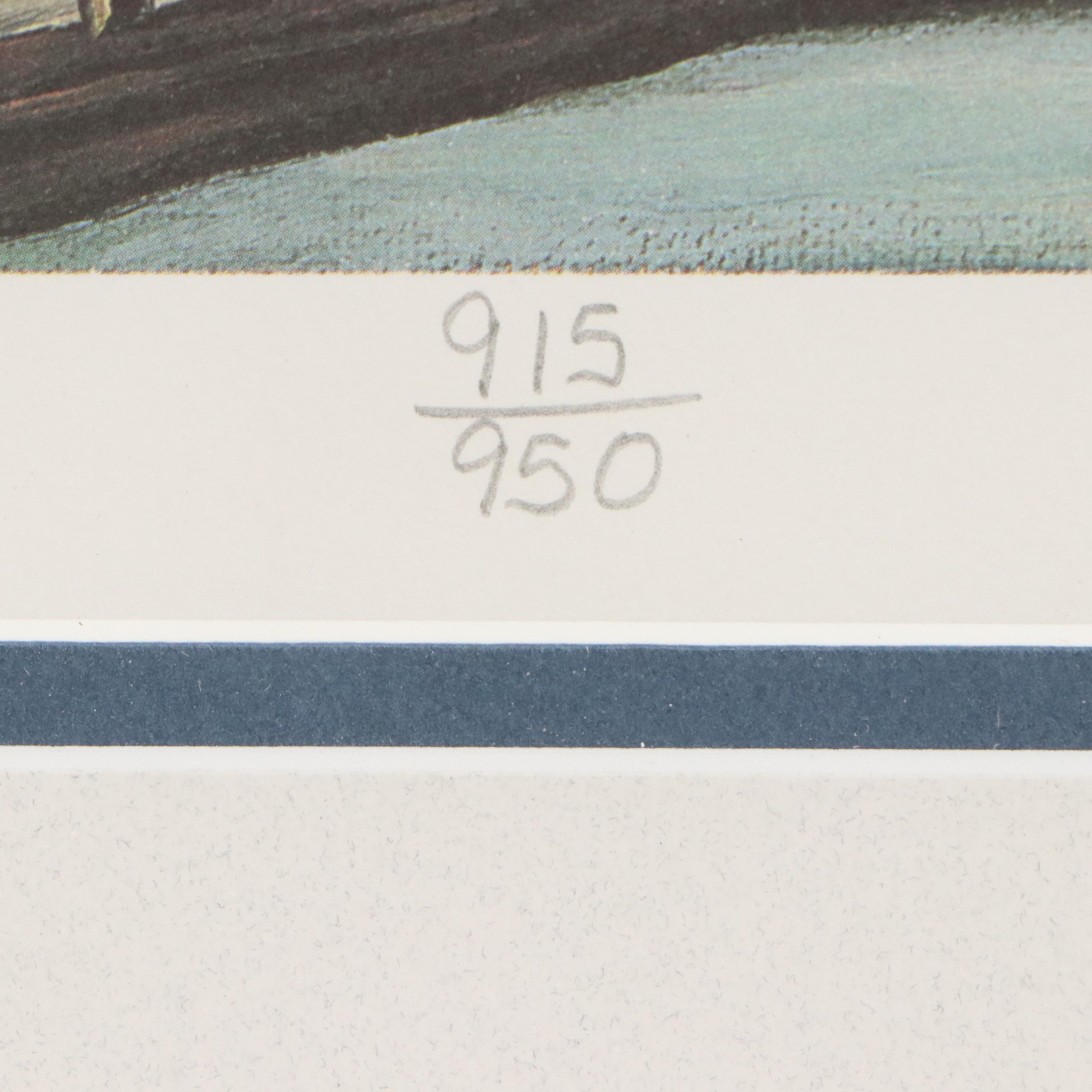 Maxine Lain Offset Lithograph "Shipshewana Indiana"