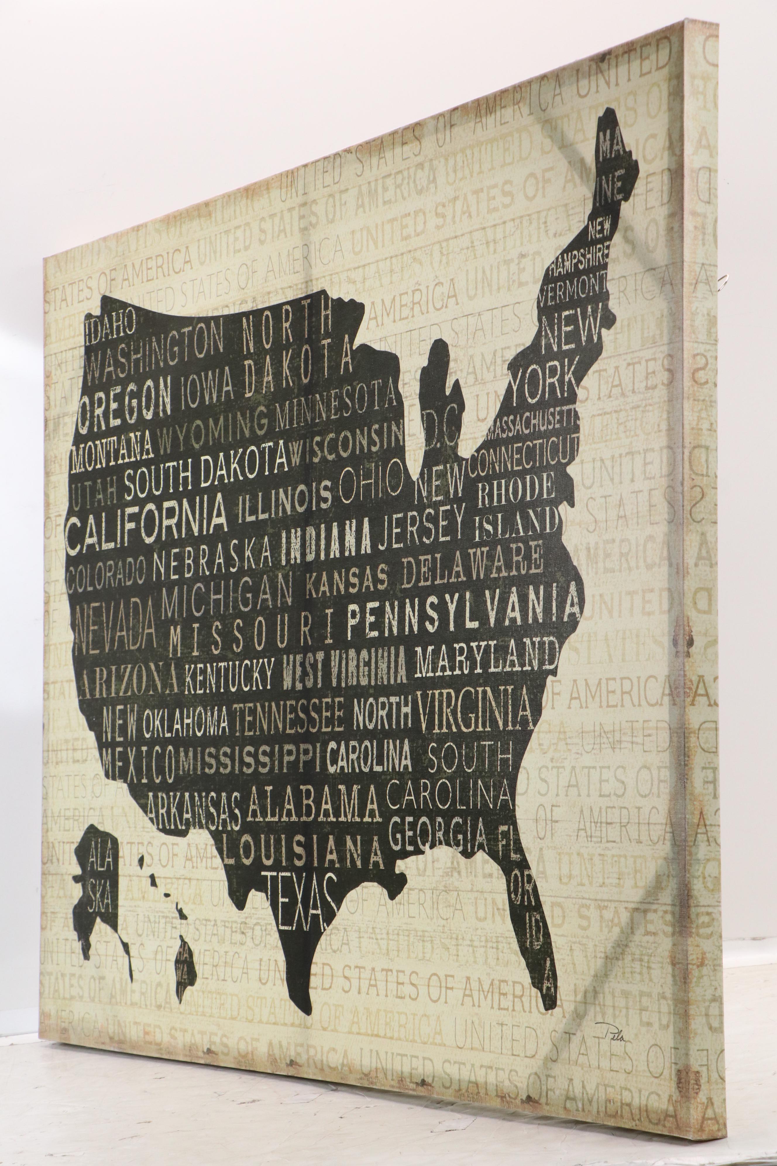 Pela Studios Giclée of United States with Typography, 21st Century
