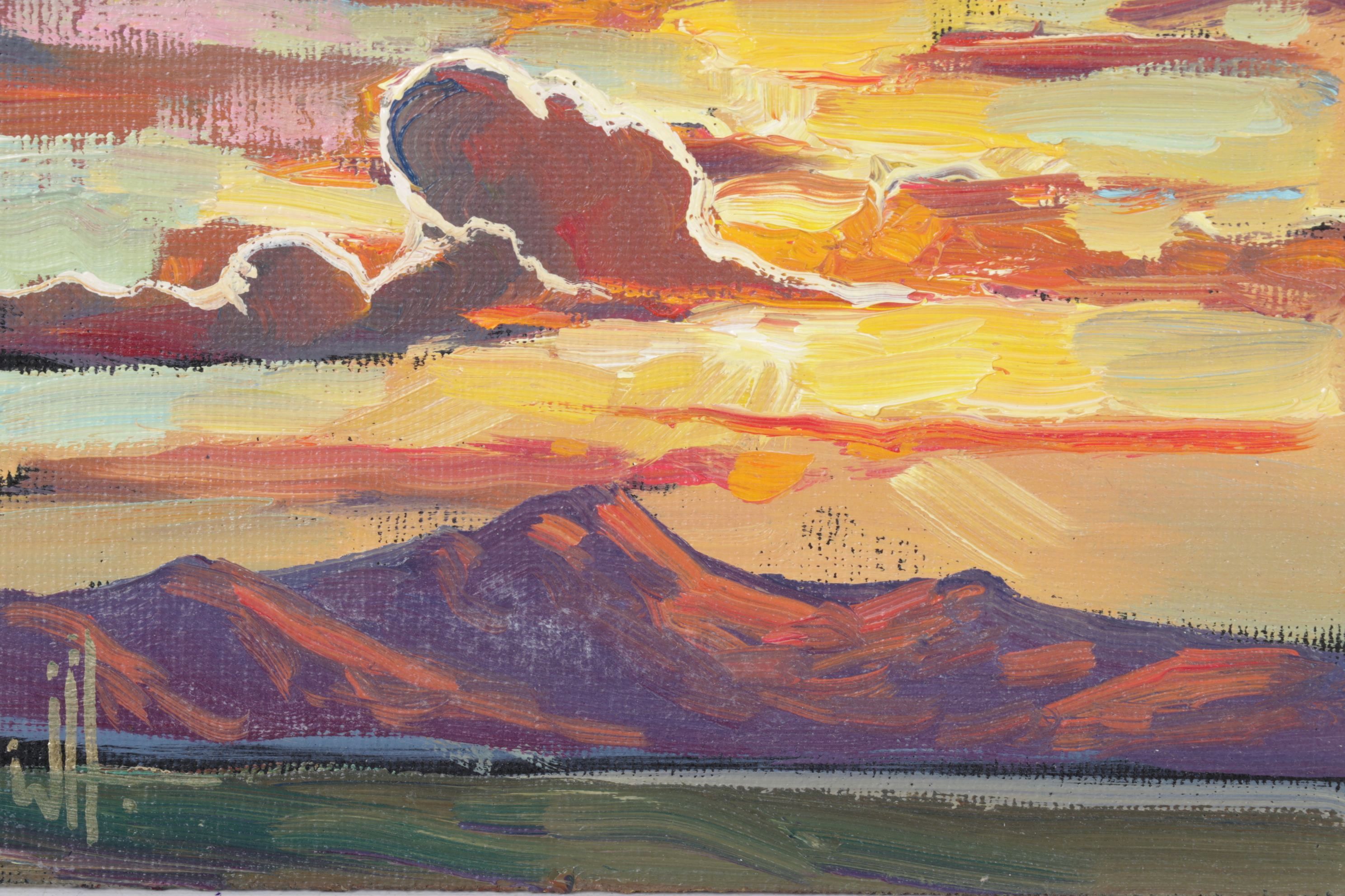 William Hawkins Impressionist Mountain Landscape Oil Painting