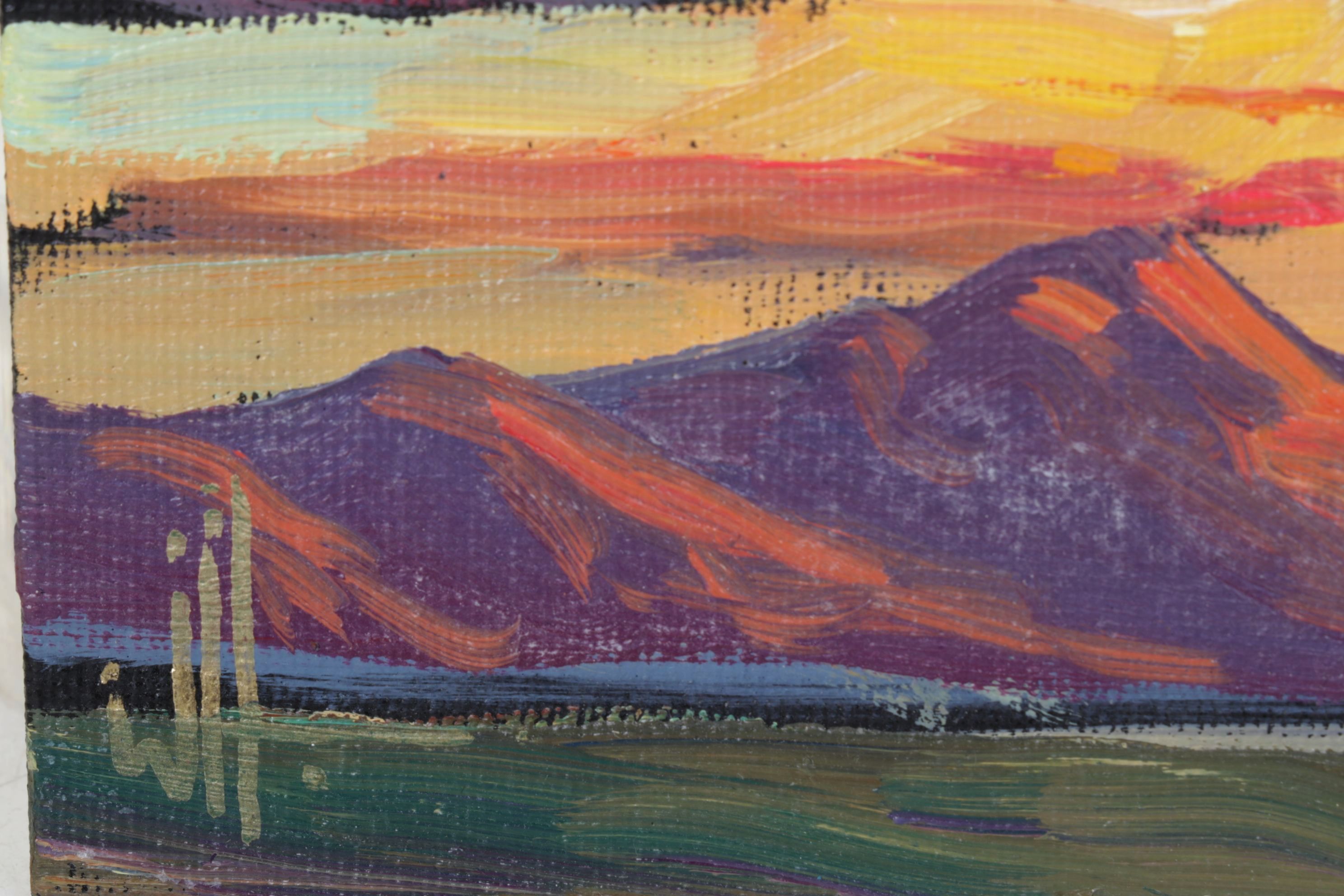 William Hawkins Impressionist Mountain Landscape Oil Painting